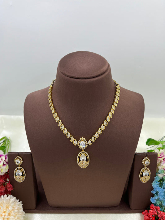 Delicate Single Line Victorian Drop Design Necklace.