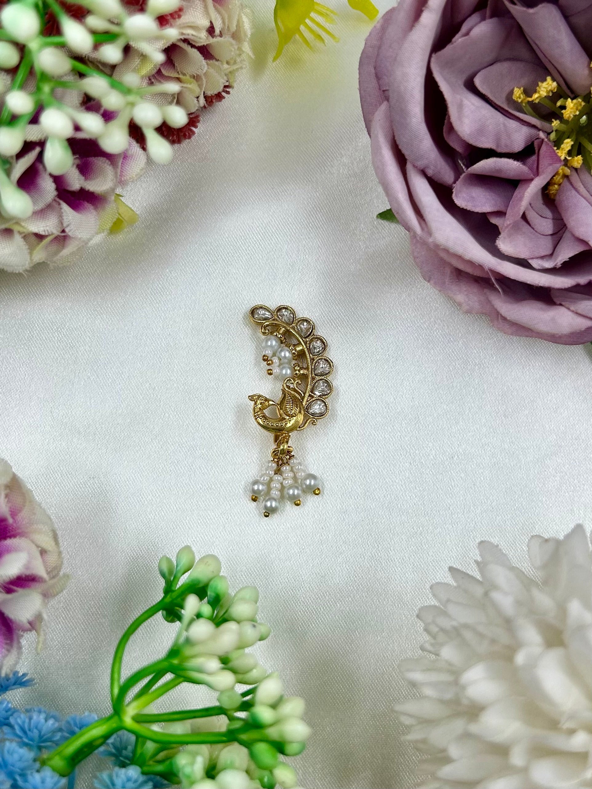 Multi Nose Ring detail shot showing intricate work