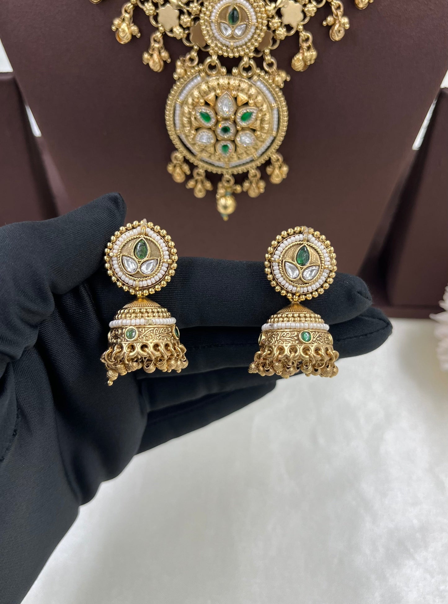 Rani Antique Gold Necklace Set