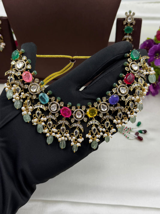 Multi Necklace Set detail shot showing Victorian work