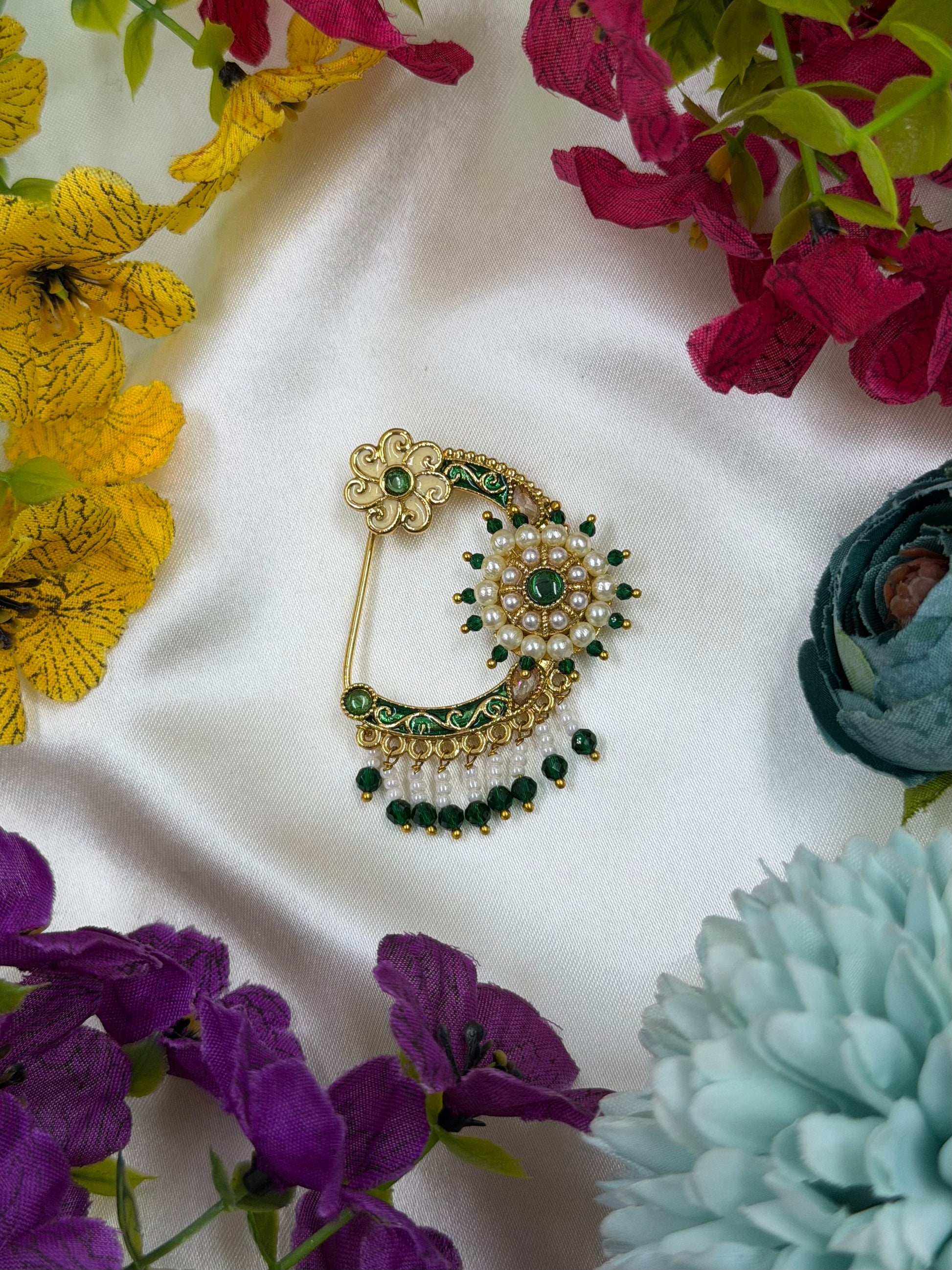 Multi Nose Ring detail shot showing intricate work