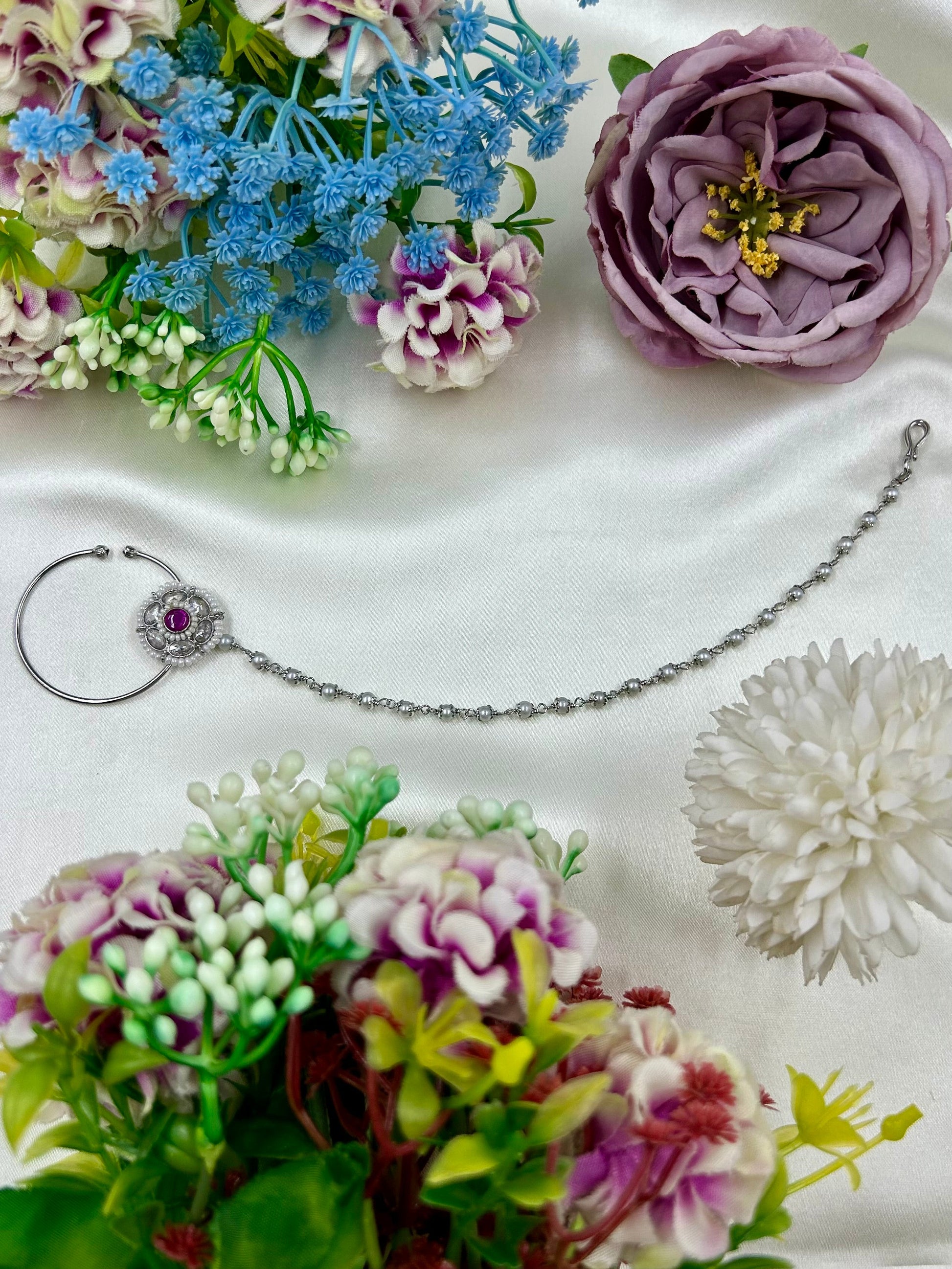 Tara Nose Ring worn styled with traditional outfit