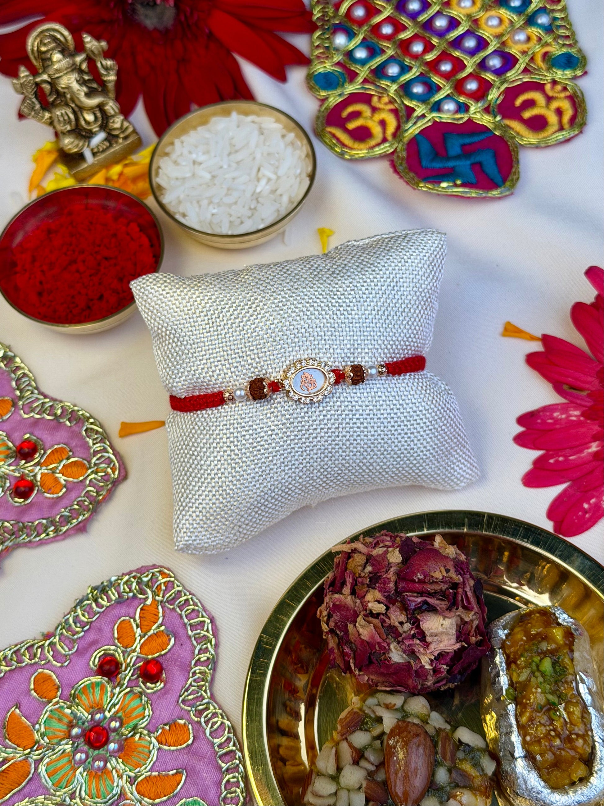 Rakhi detail shot showing intricate work