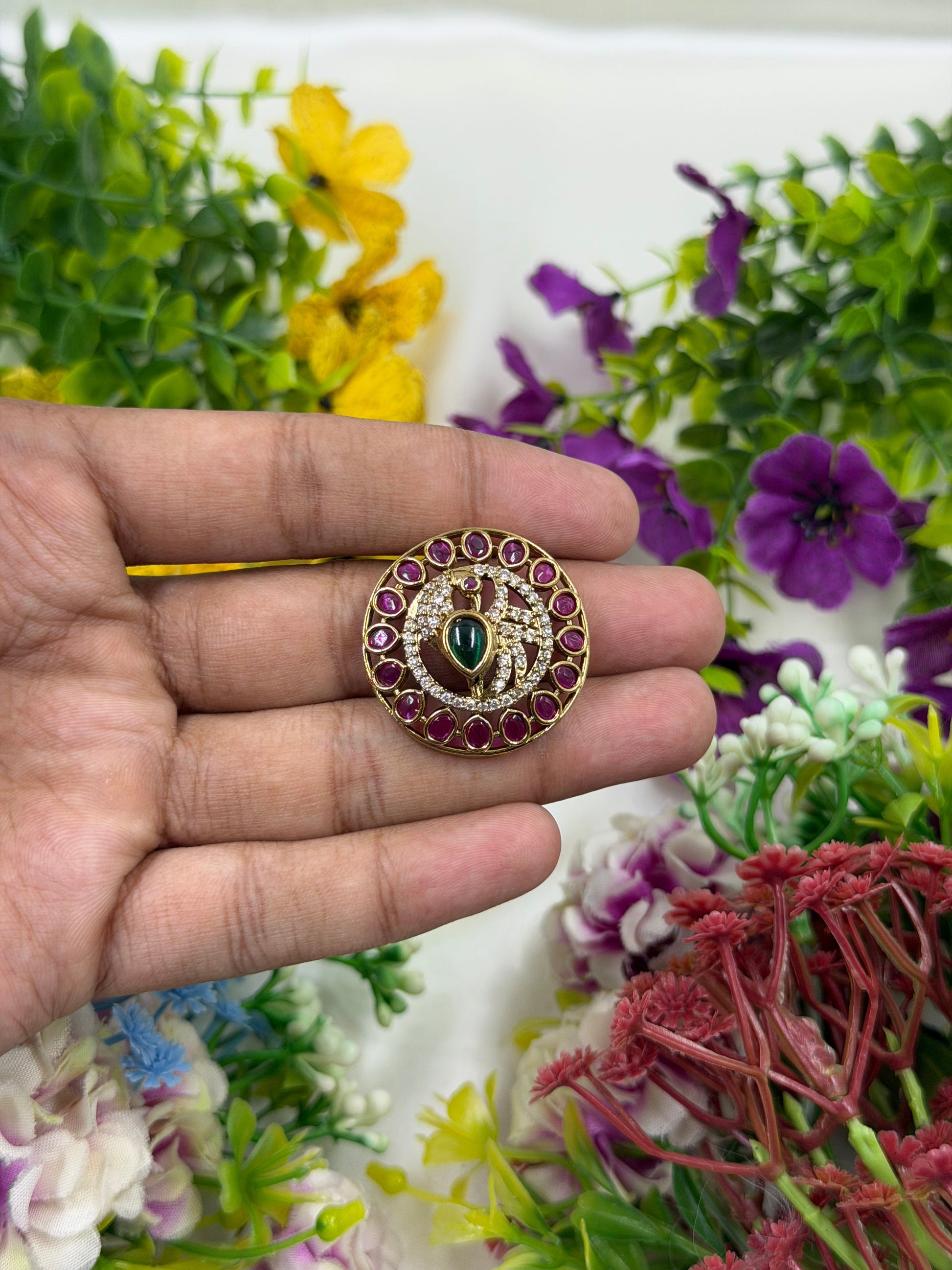 Sulochana Hair Pin worn styled with traditional outfit