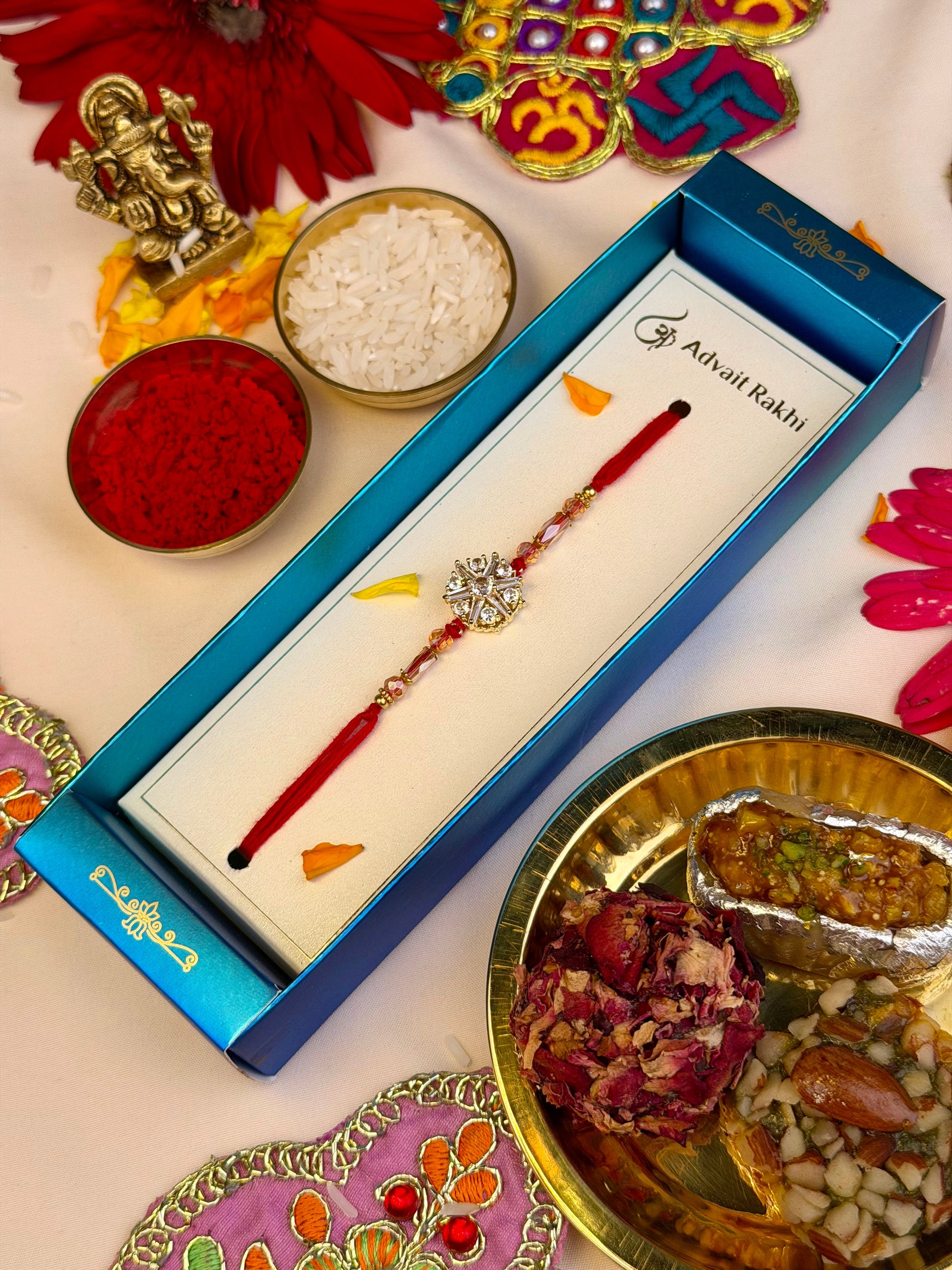 Rakhi detail shot showing intricate work