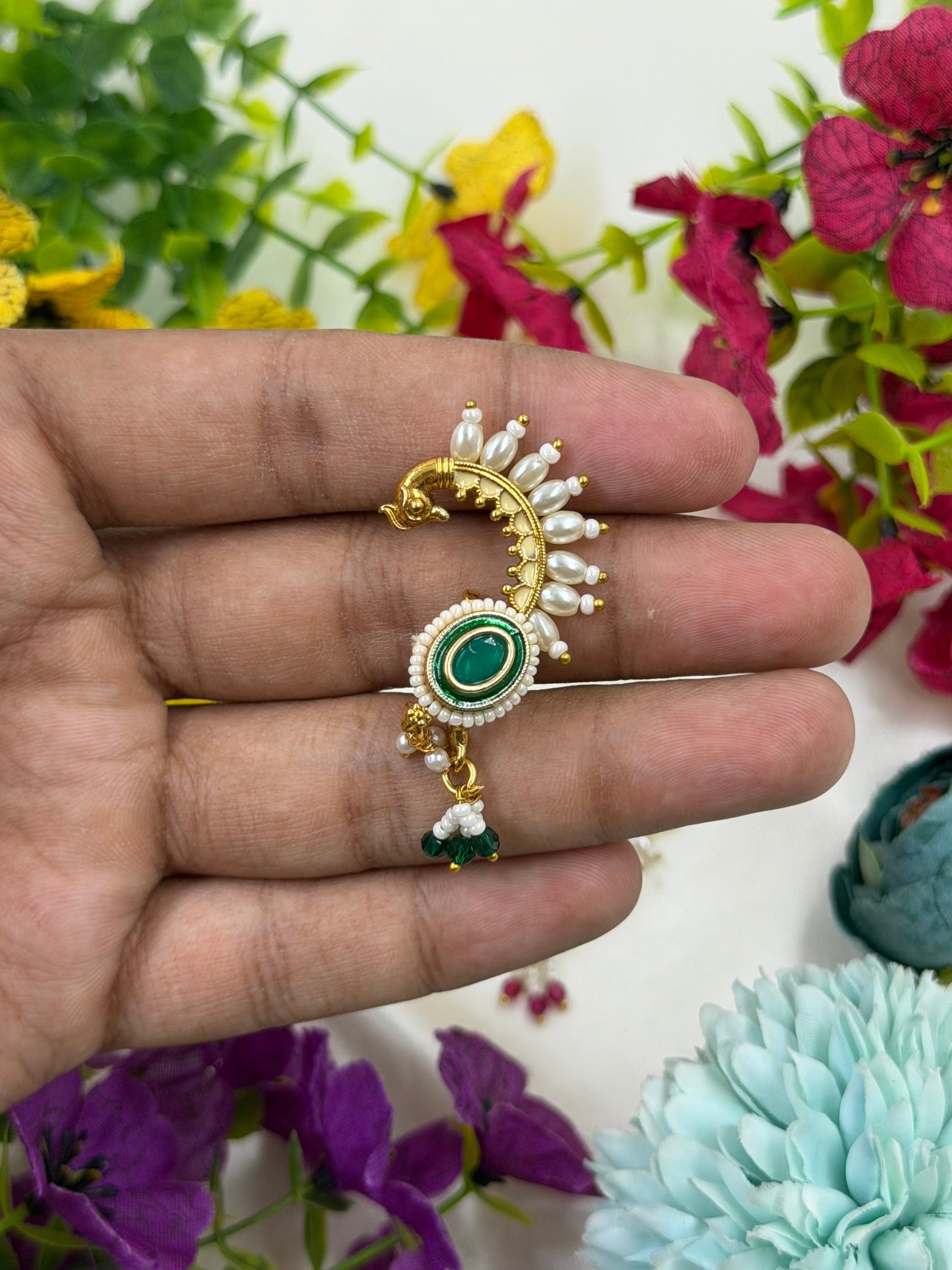 Kamla Nose Ring worn styled with traditional outfit