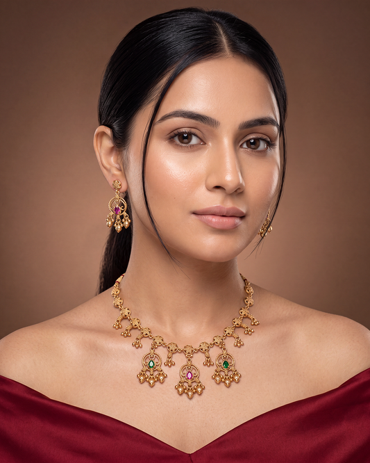 Sneha Heritage Necklace Set close-up view