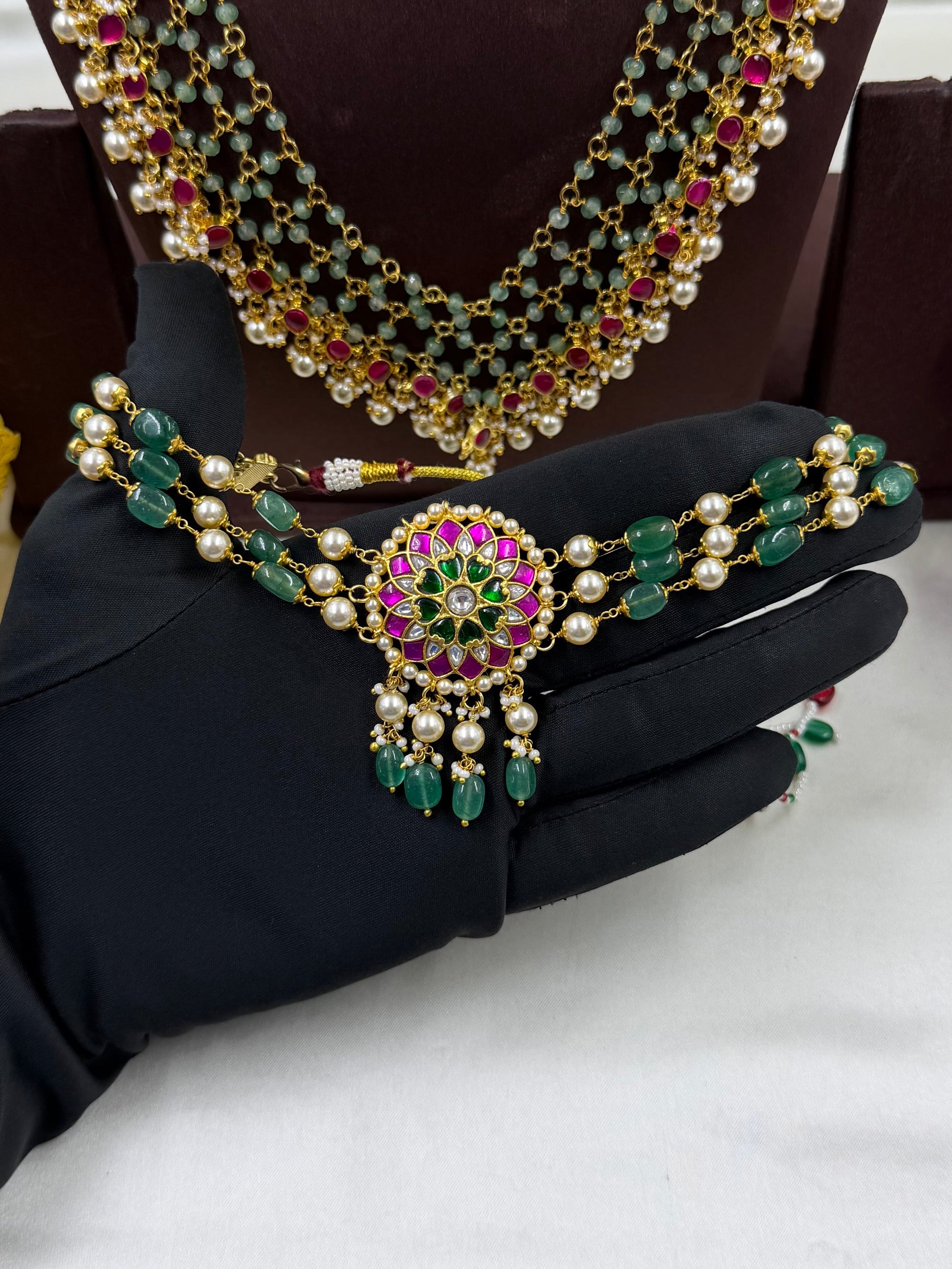 Multi Bridal Combo Set detail shot showing Heritage work