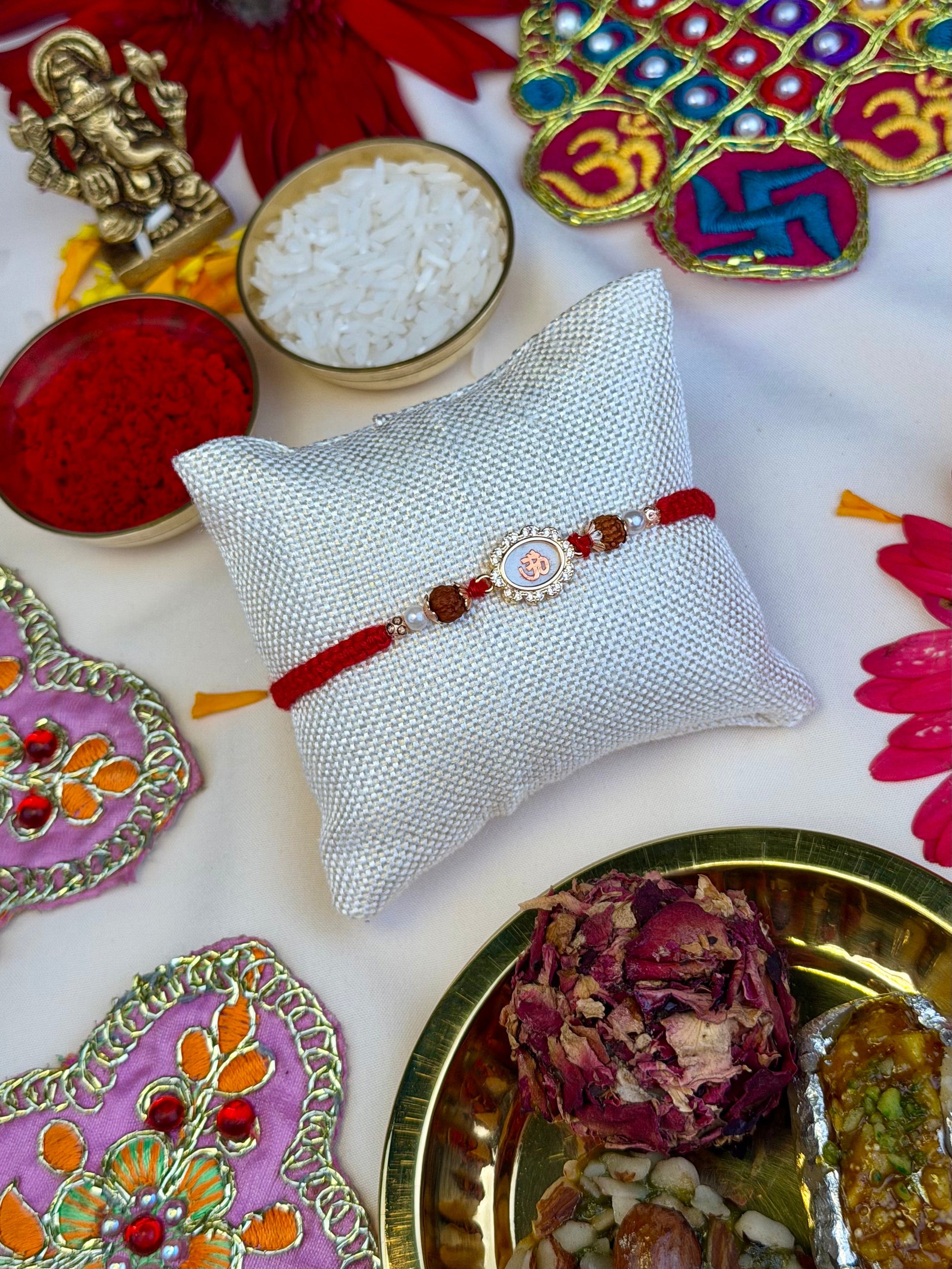 Rakhi detail shot showing intricate work