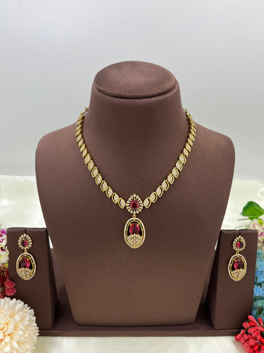 Delicate Single Line Victorian Drop Design Necklace.