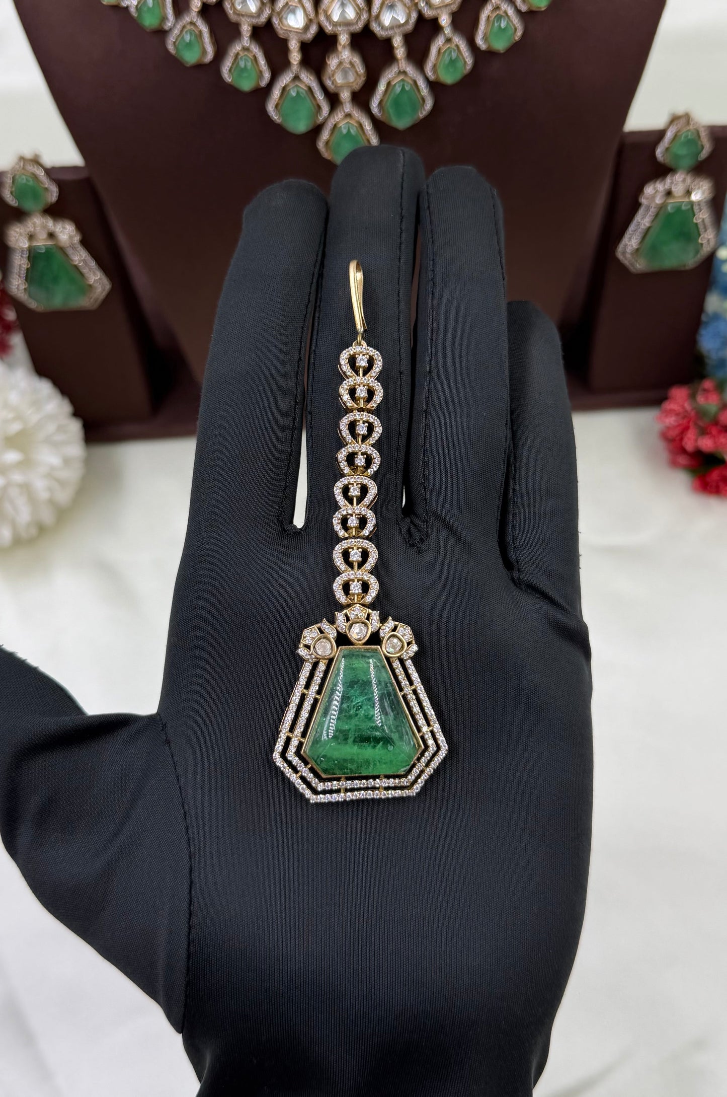 Rukmini Jaipuri Kundan Premium Choker Necklace Set