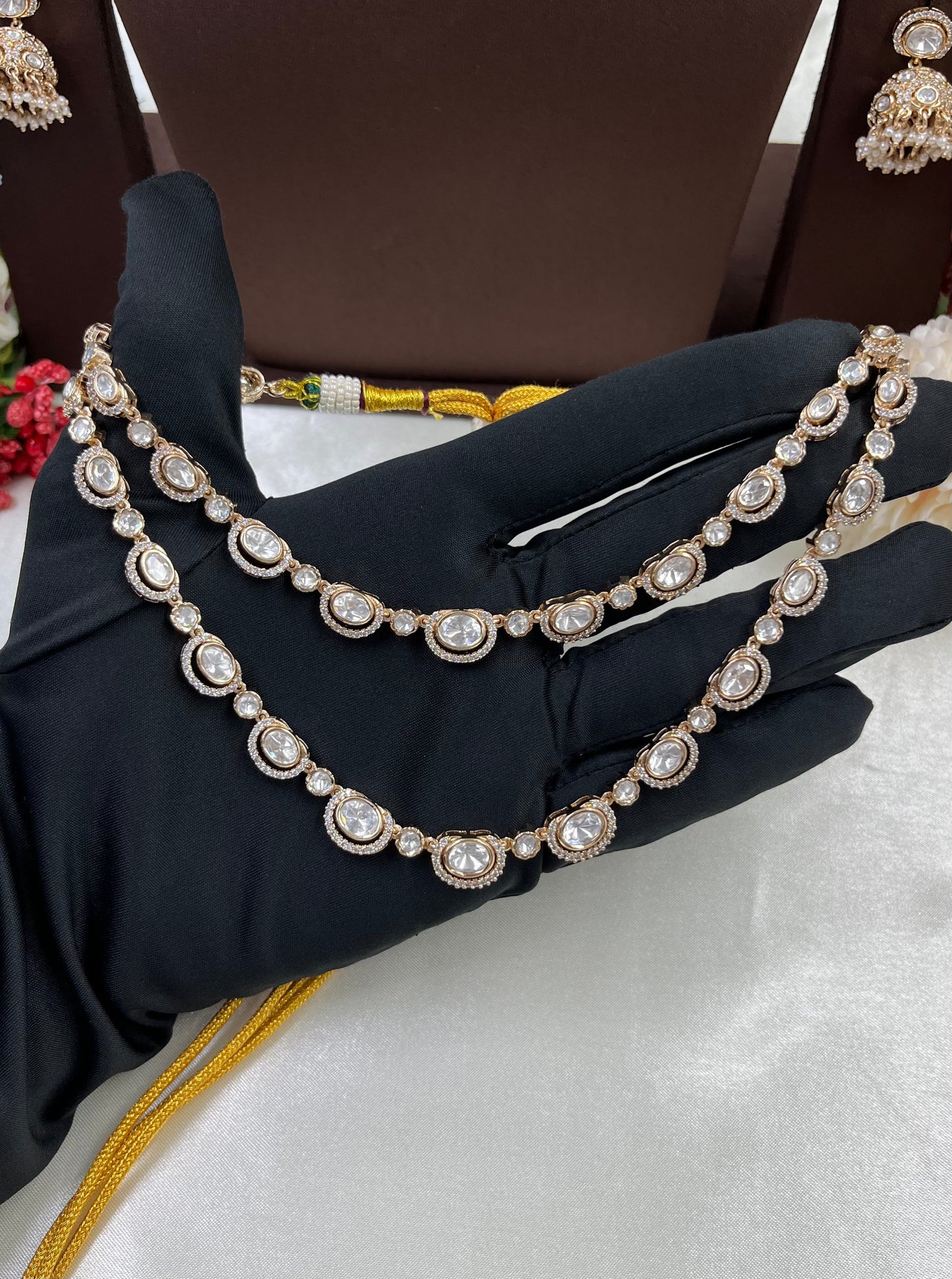 Hiya Dual laring Moissanite Necklace