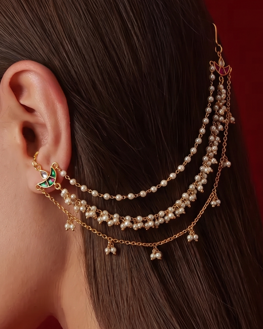 Vritika Pachi kundan Ear Chain