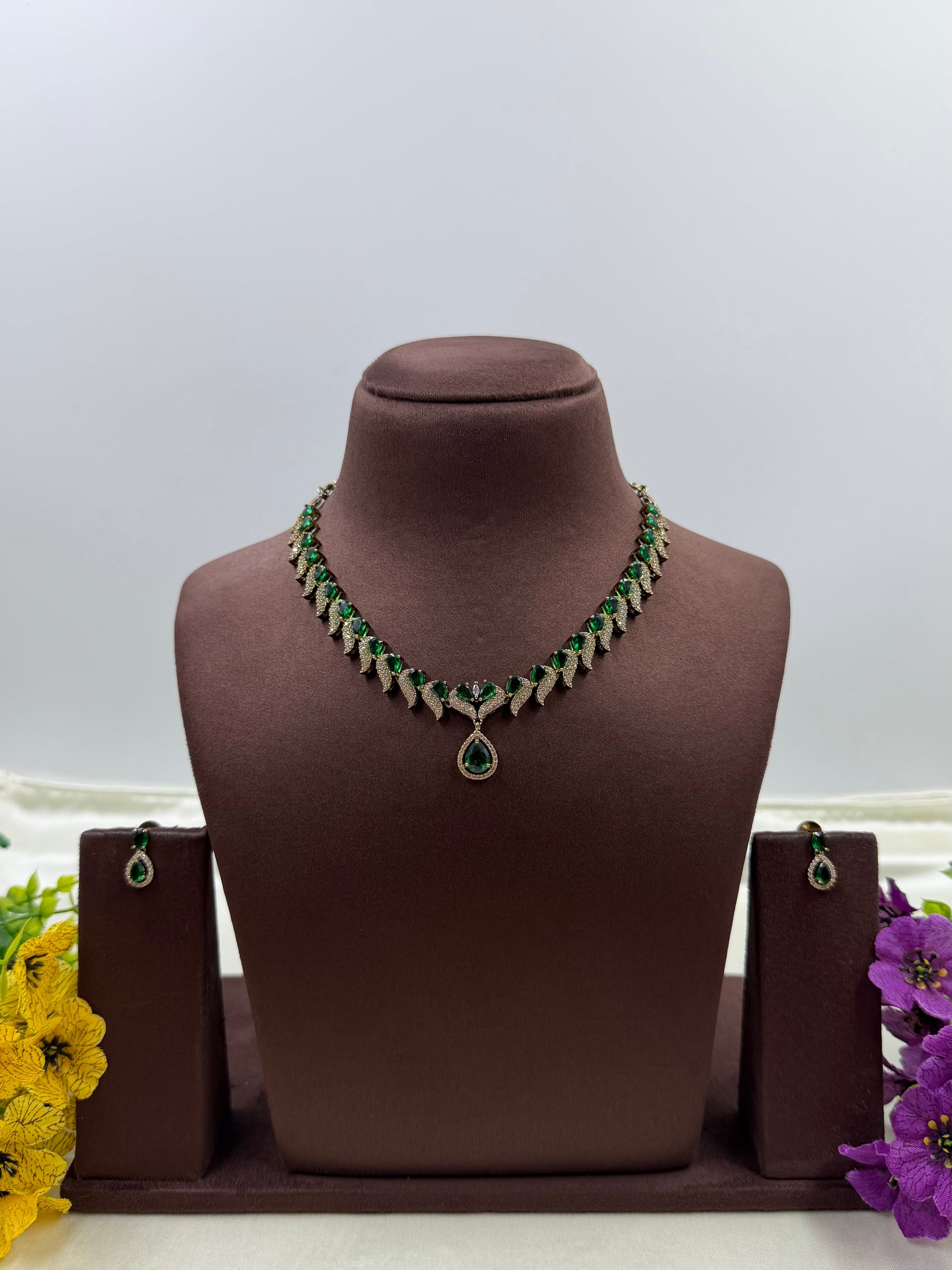 Zoya Necklace Set worn styled with traditional outfit