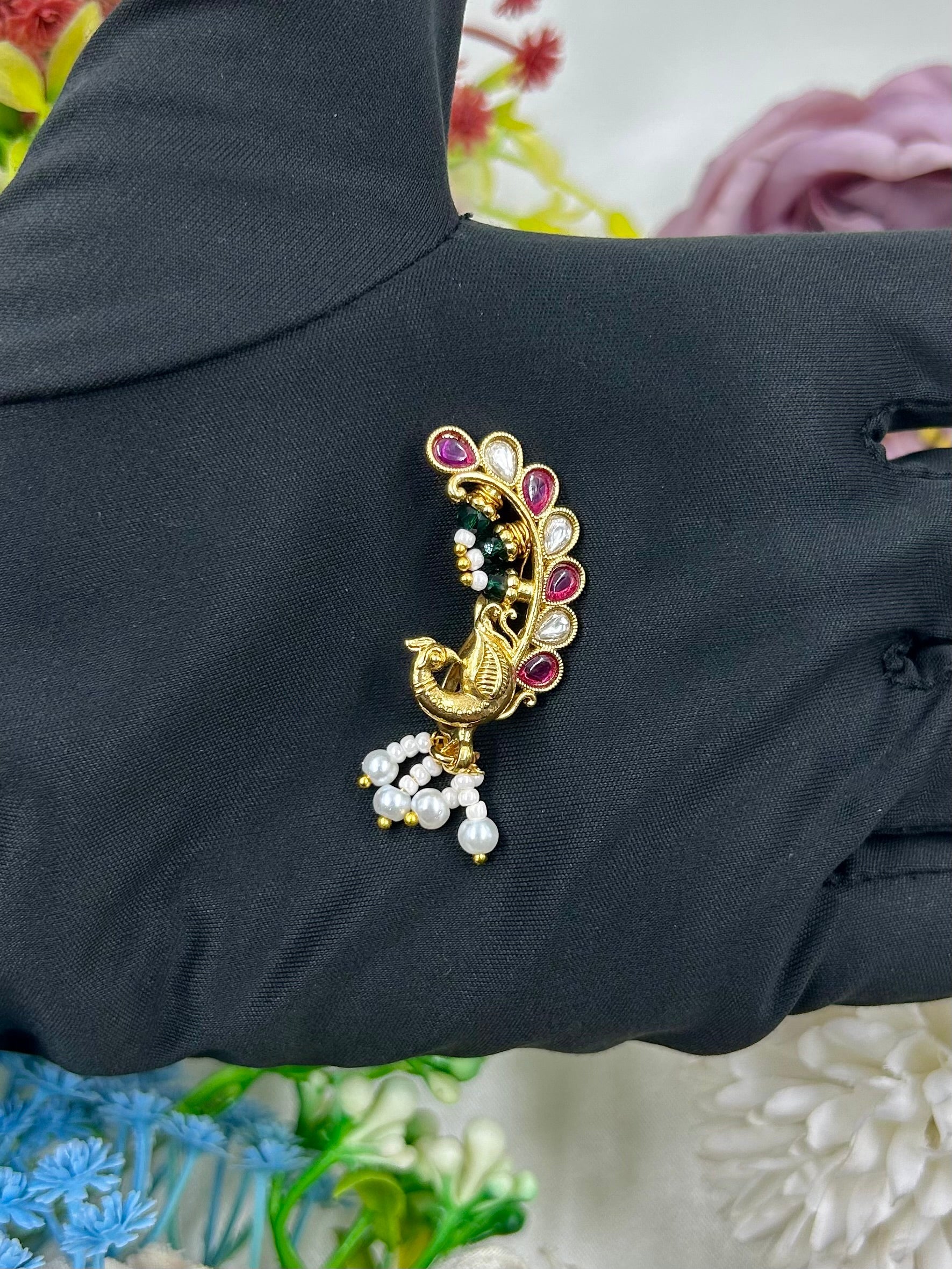 Priyanka Nose Ring worn styled with traditional outfit