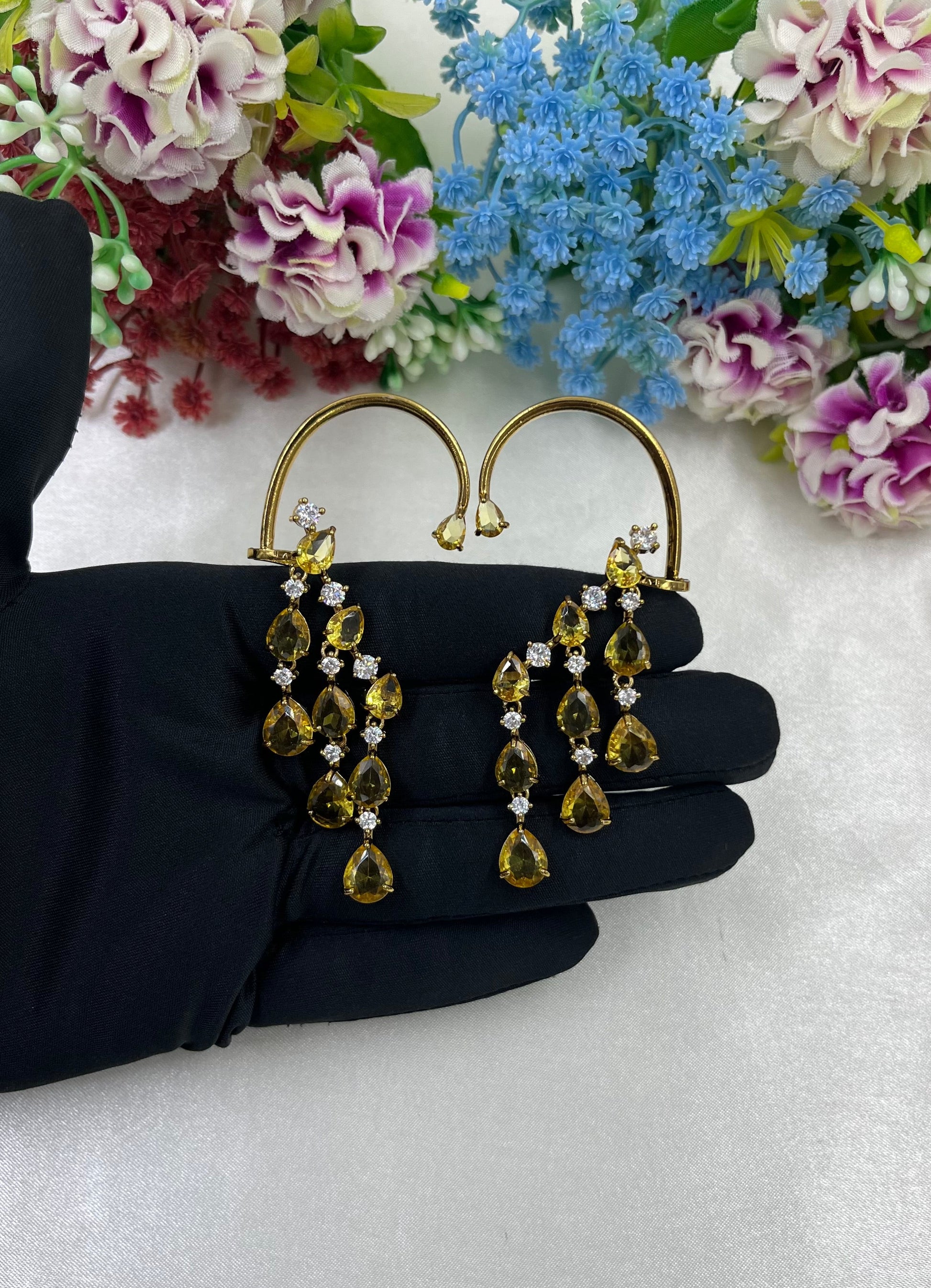 Kaira Victorian Earrings close-up view
