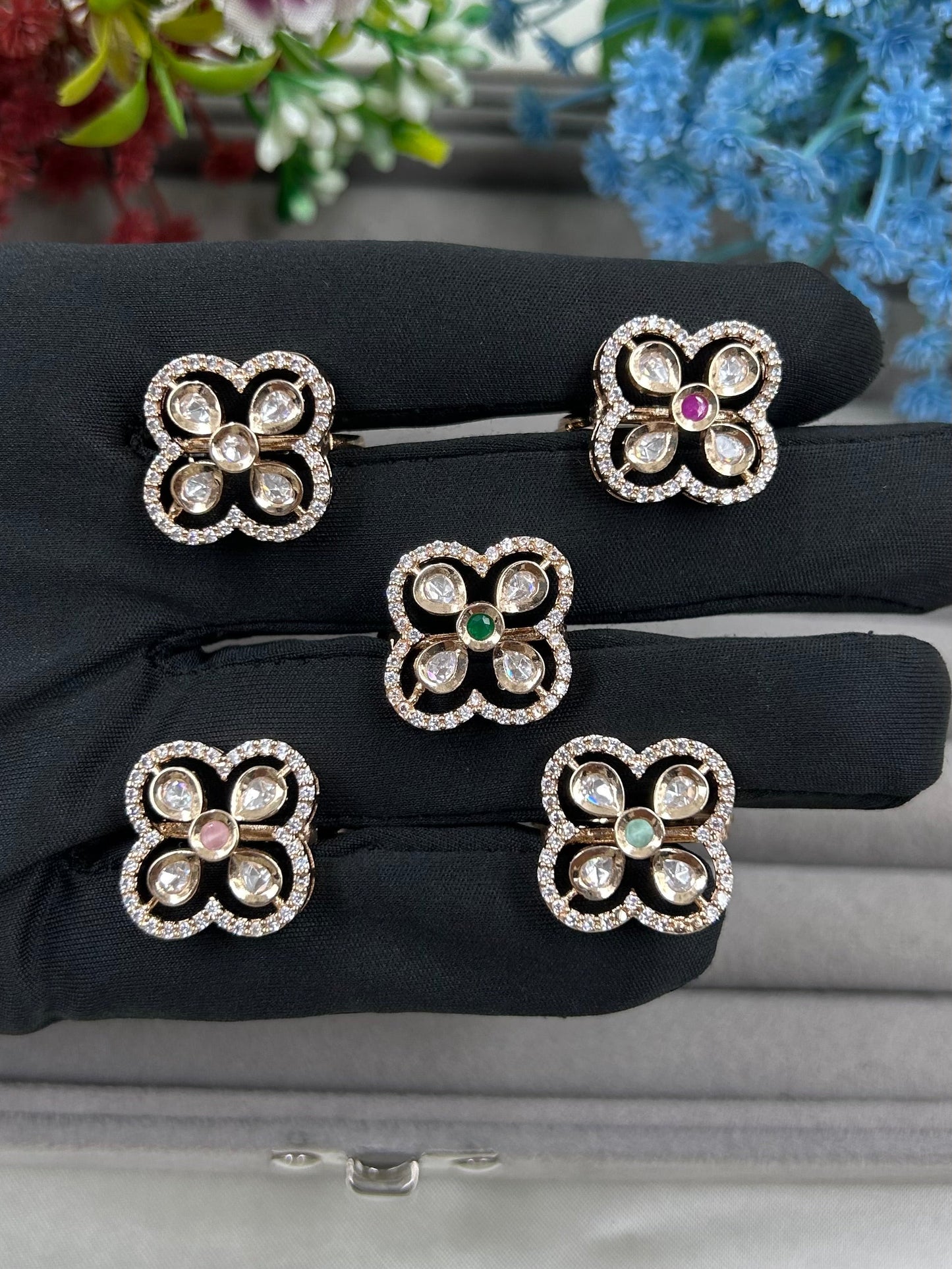 Harshada Moissanite Ring (Adjustable)