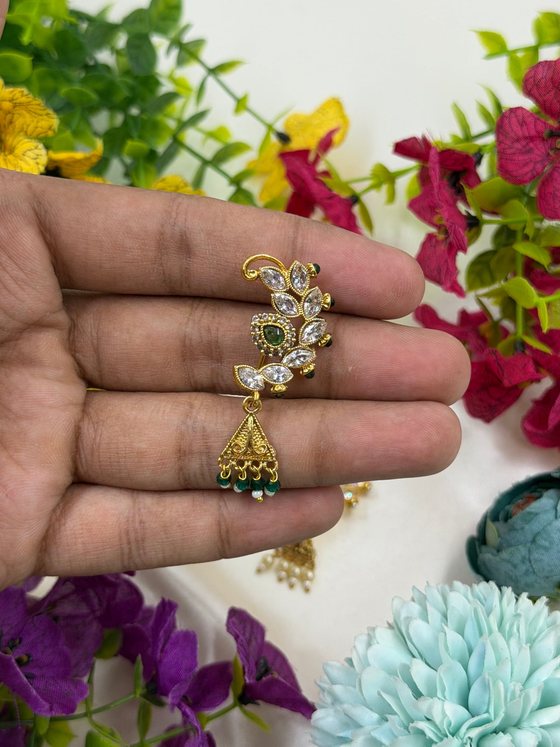 Sumitra Nose Ring worn styled with traditional outfit