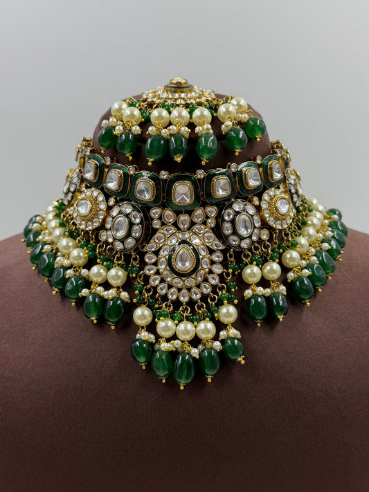 Seema Choker Necklace Set worn styled with traditional outfit