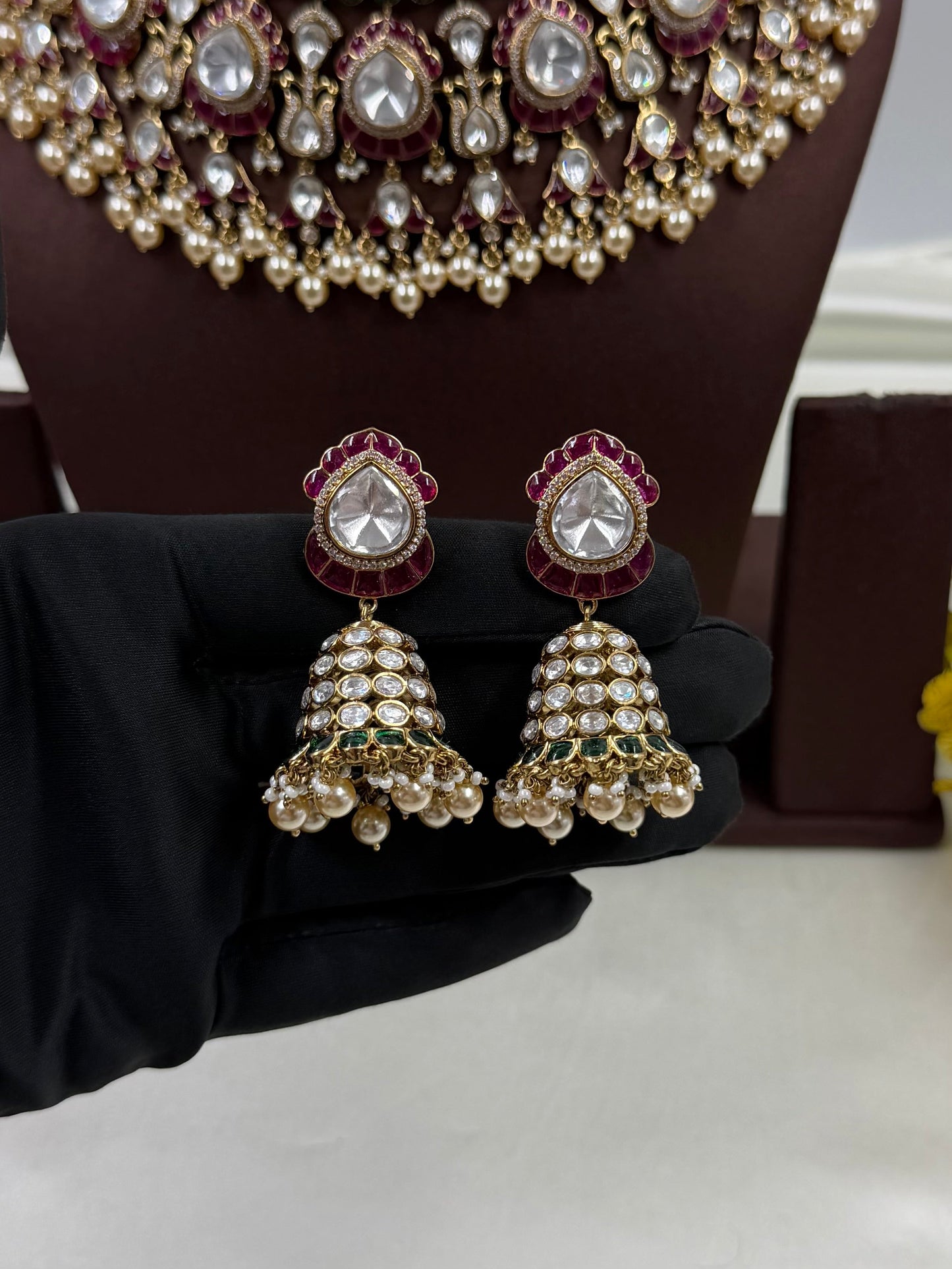 Bharathi Victorian Moissanite Choker Necklace Set