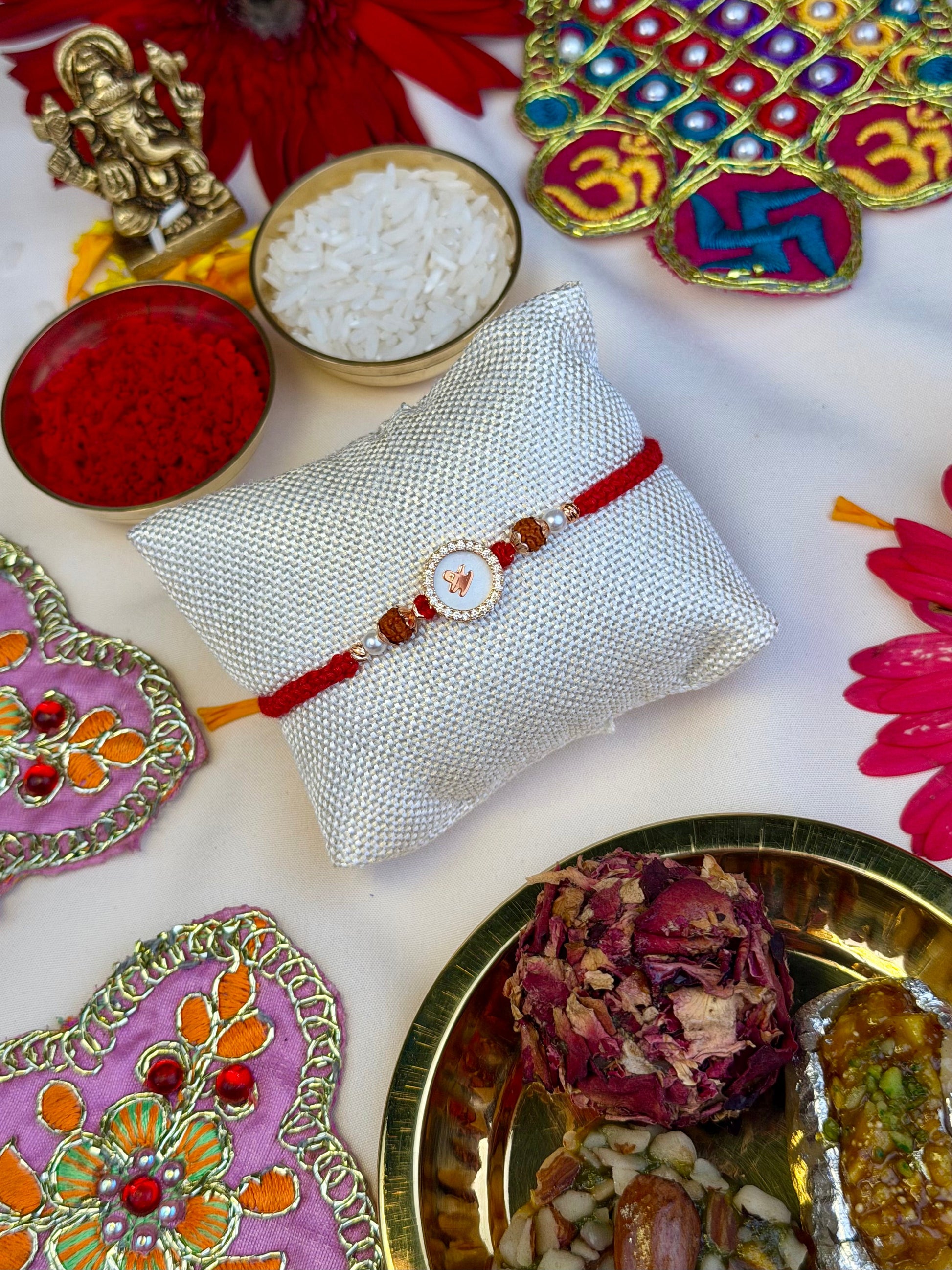 Rakhi detail shot showing intricate work