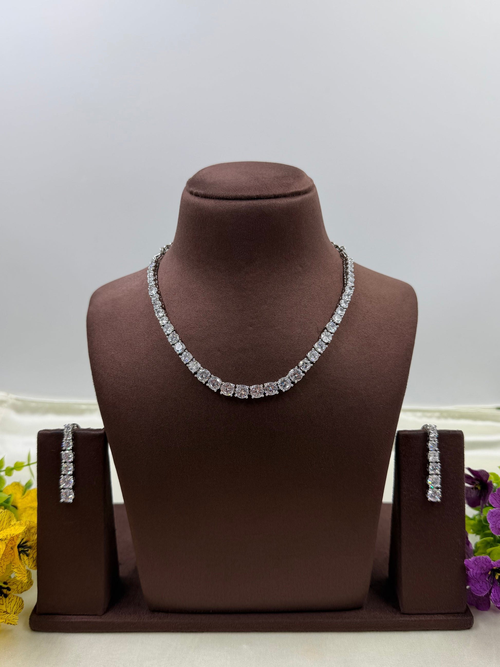 Sophia Necklace Set worn styled with traditional outfit