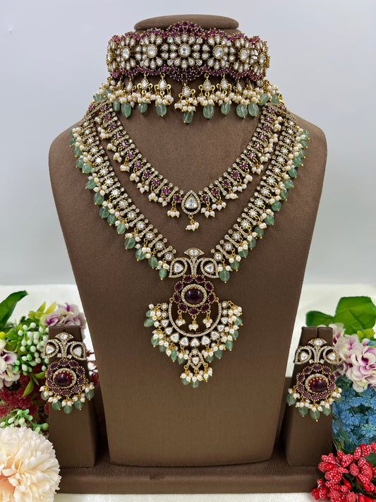 Maharani Royal Combo Moissanite Necklace.