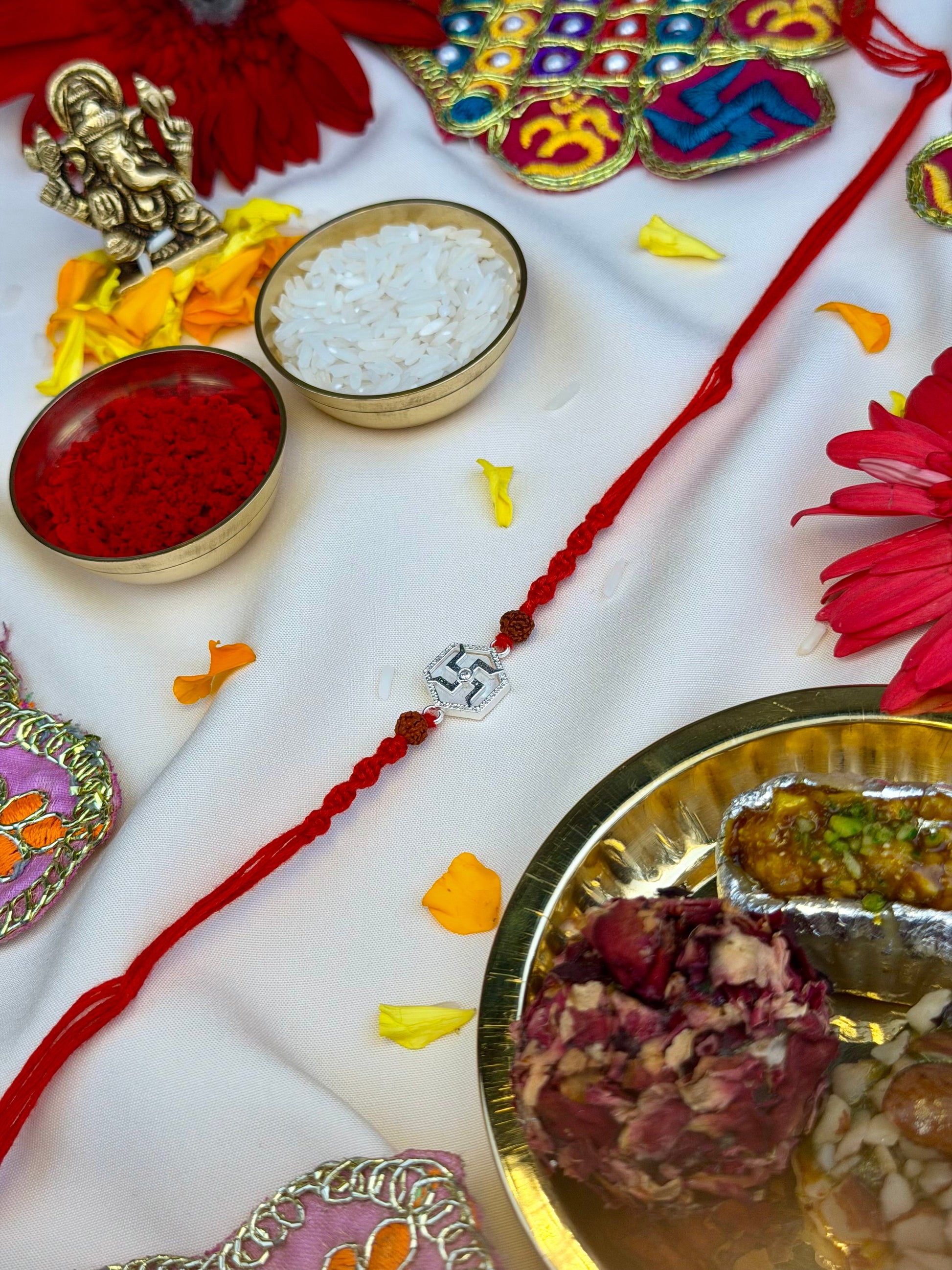 Auspicious Rakhi close-up view