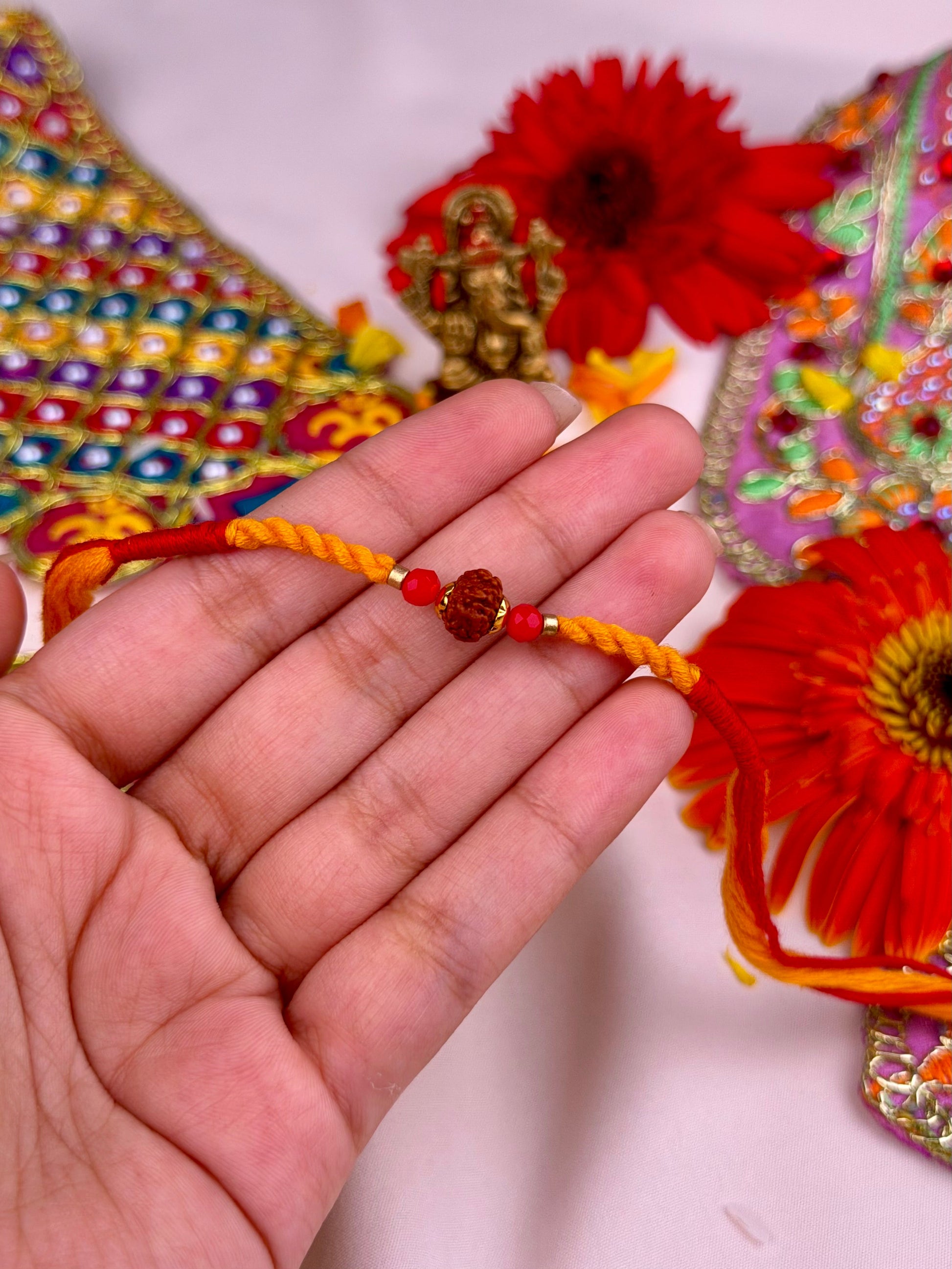 Rakhi worn styled with traditional outfit