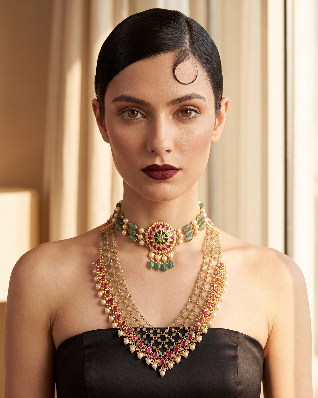 Mithali Heritage Bridal Combo Set close-up view
