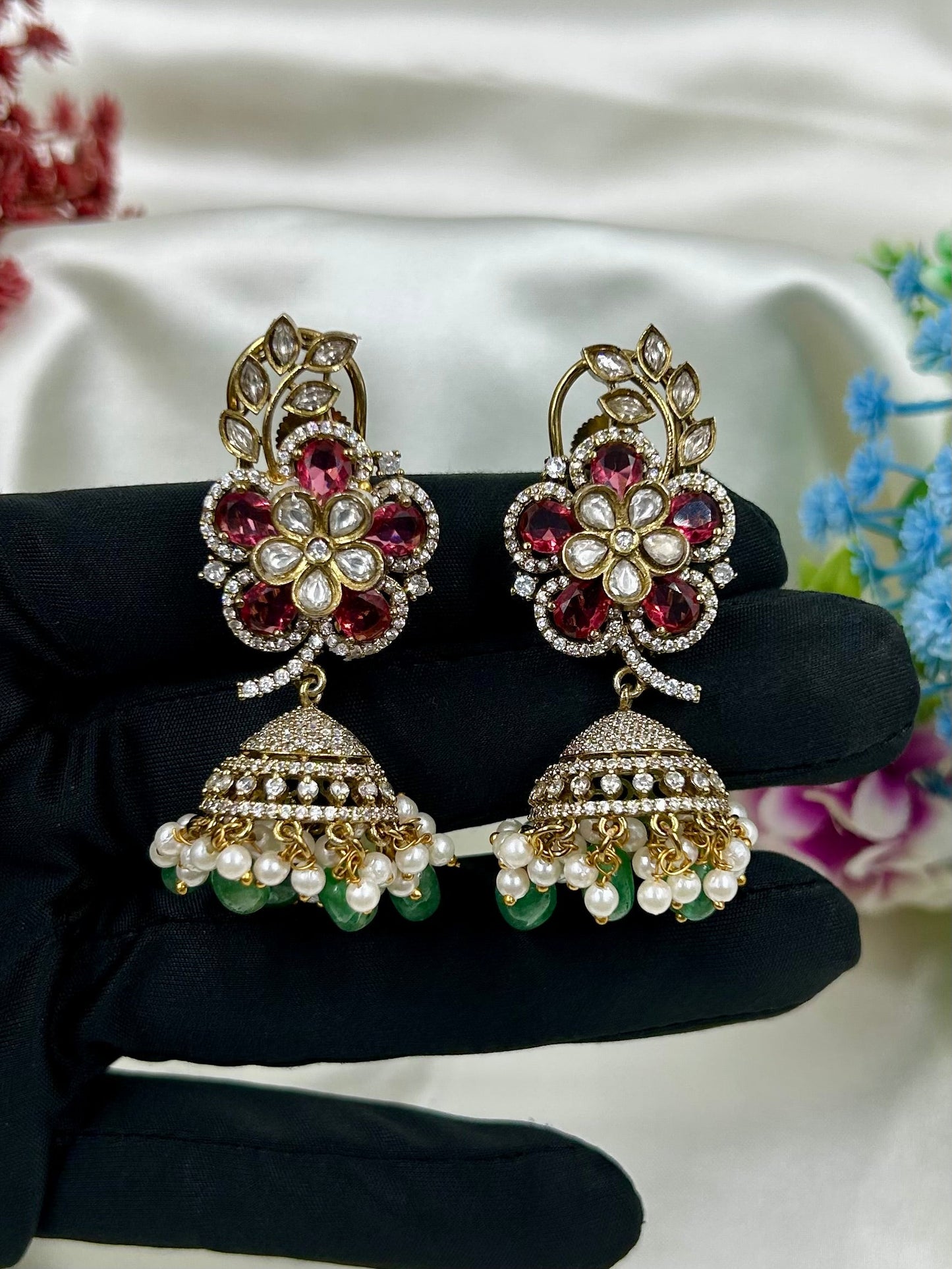 Sapna Victorian Flower Design Jhumka