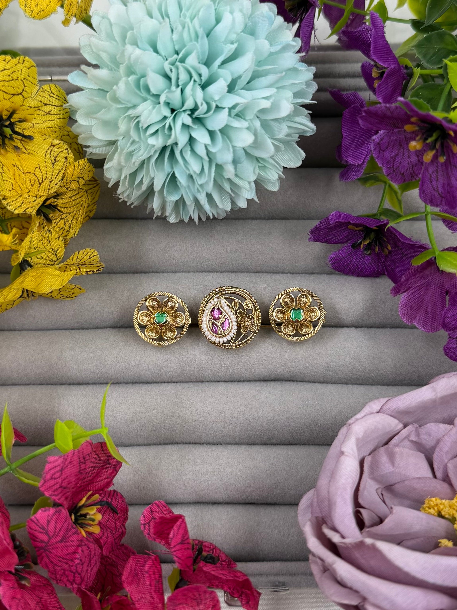 Pooja Finger Ring worn styled with traditional outfit