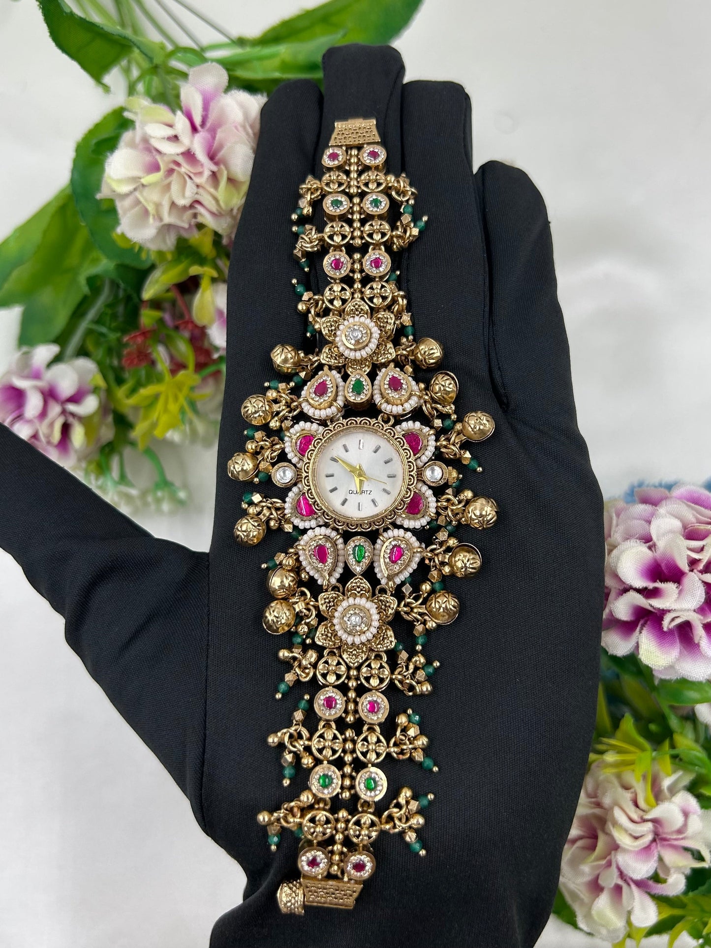 Shivani Pachi Kundan Watch