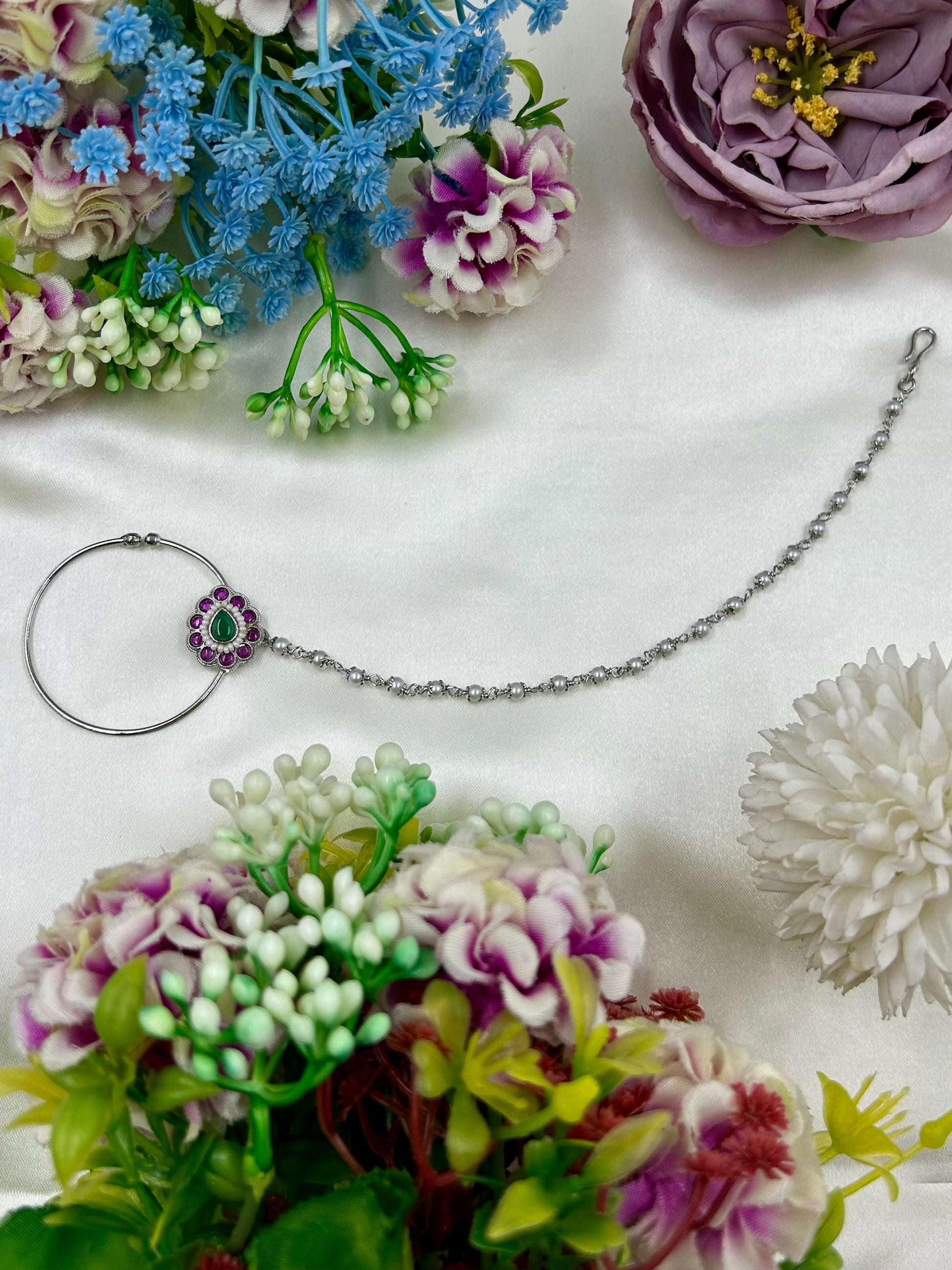 Isha Nose Ring close-up view