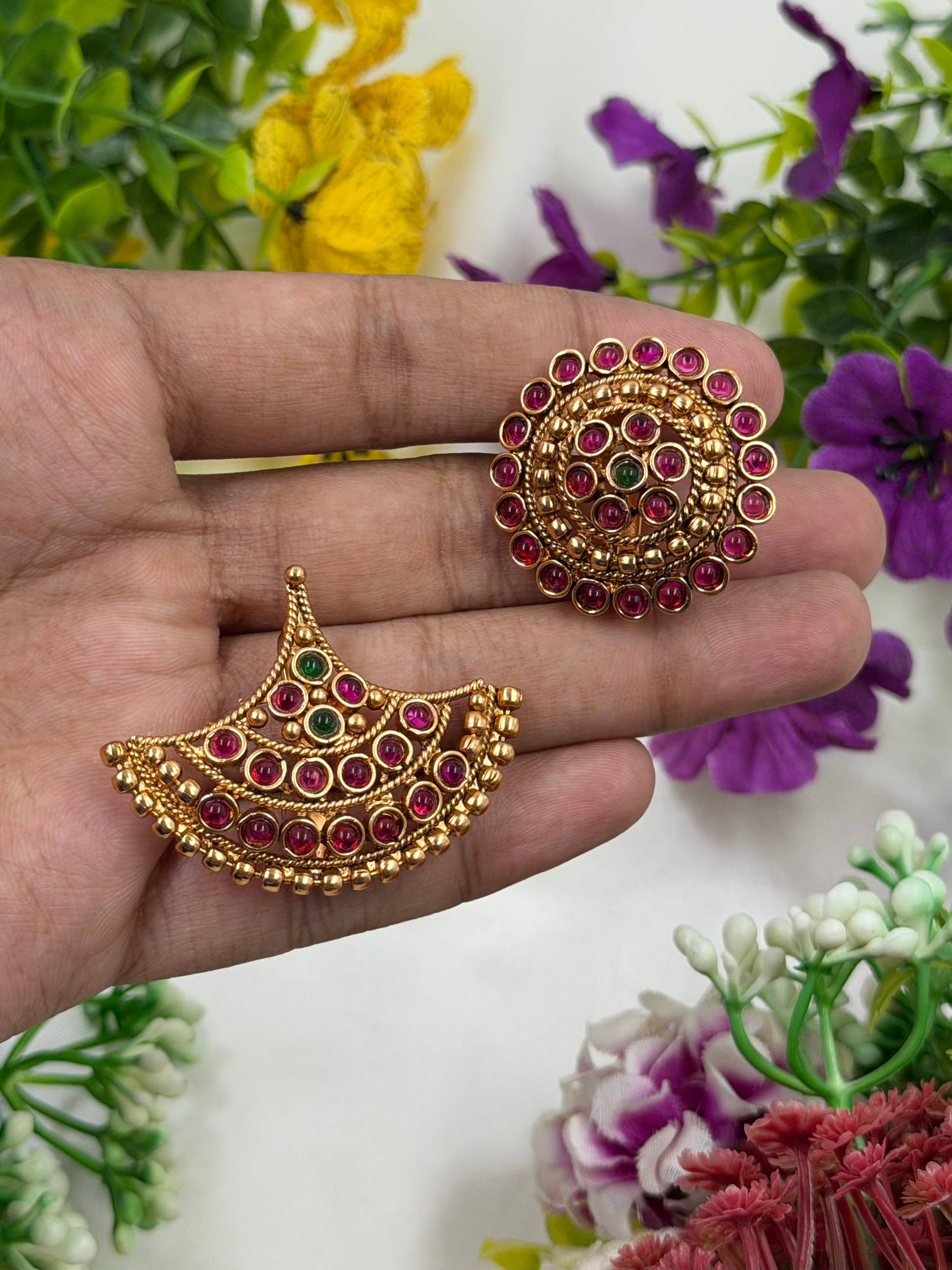 Diya Hair Pin worn styled with traditional outfit