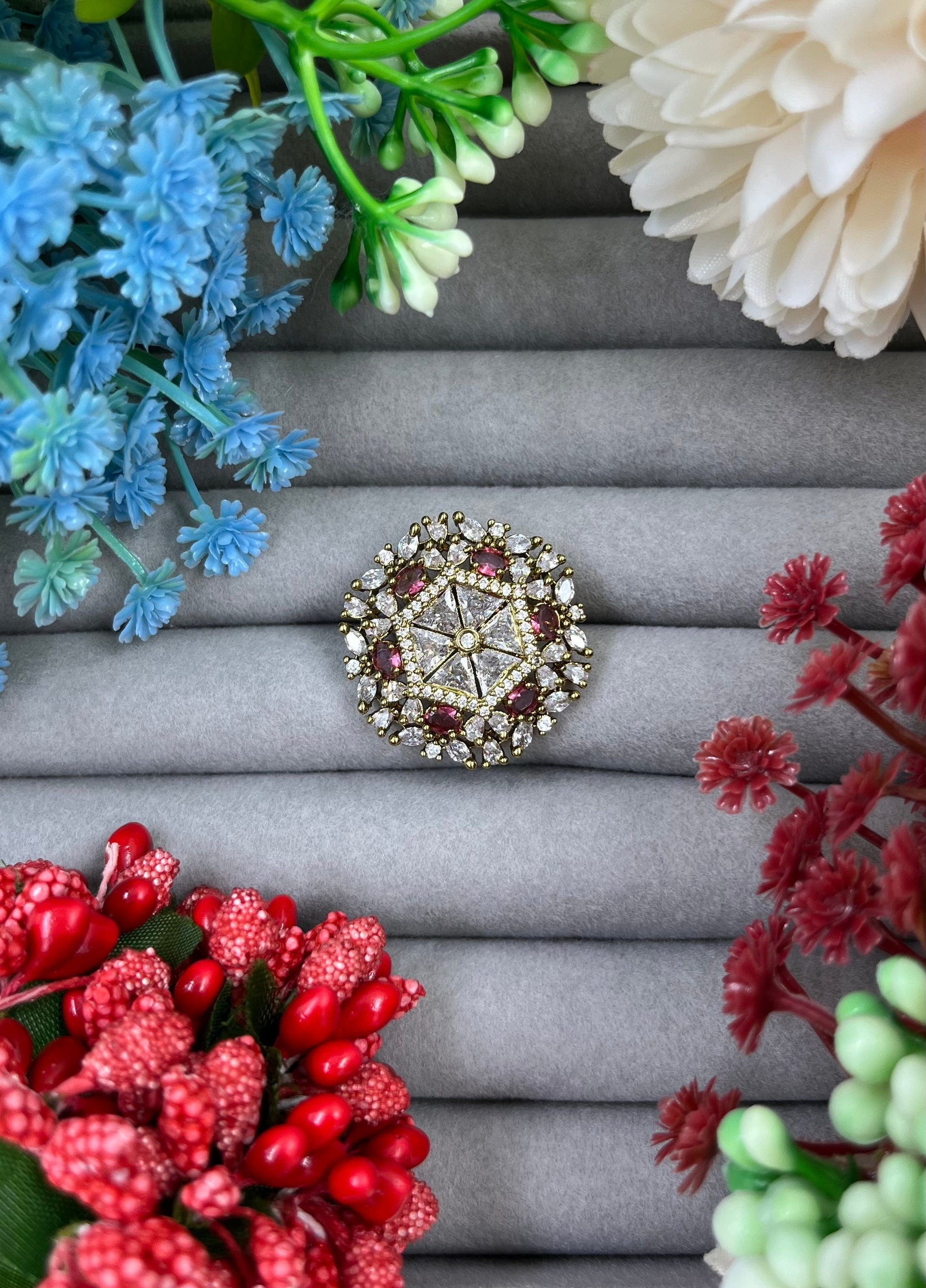 Krushi Finger Ring worn styled with traditional outfit