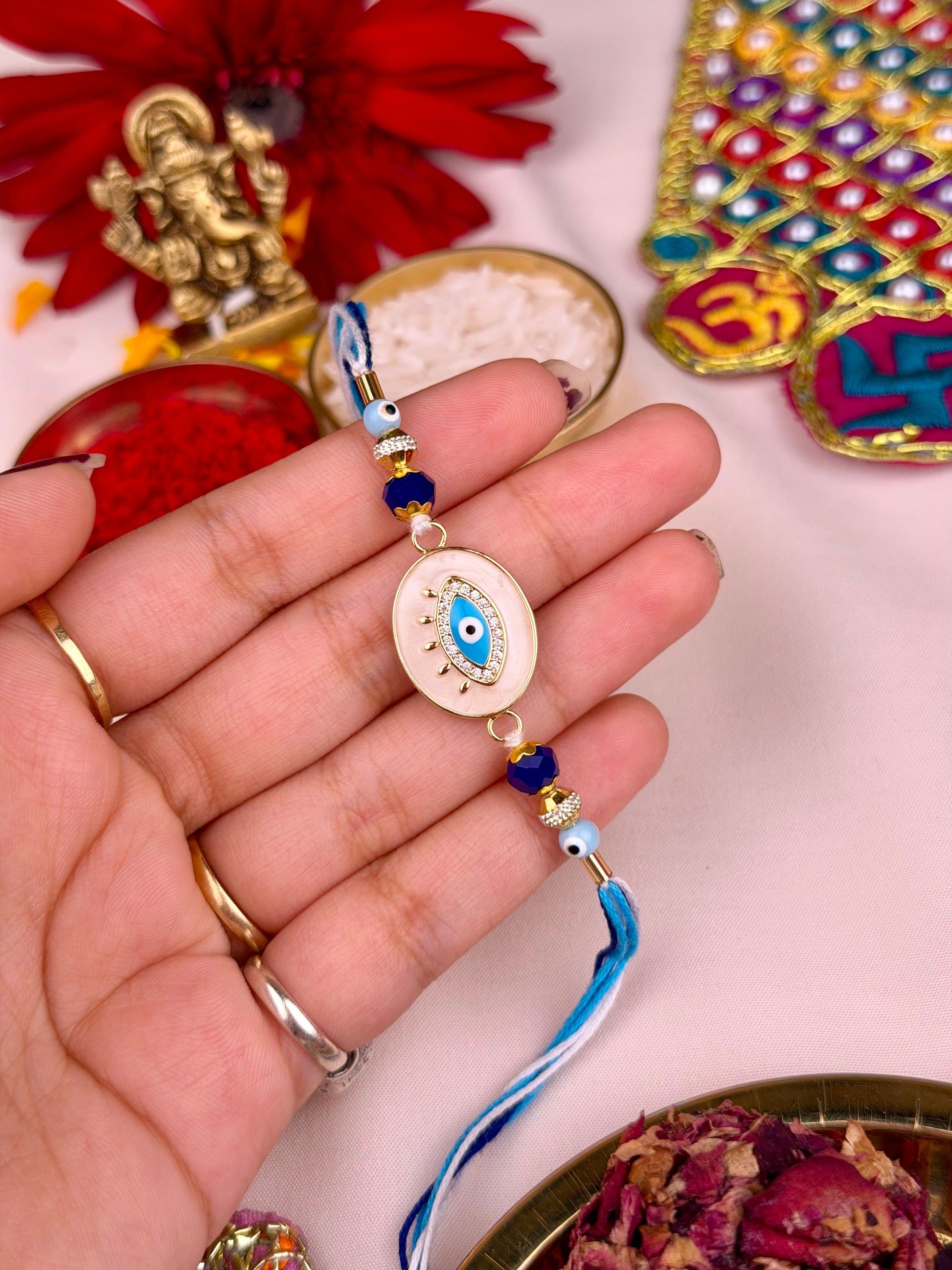 Lucky Rakhi worn styled with traditional outfit