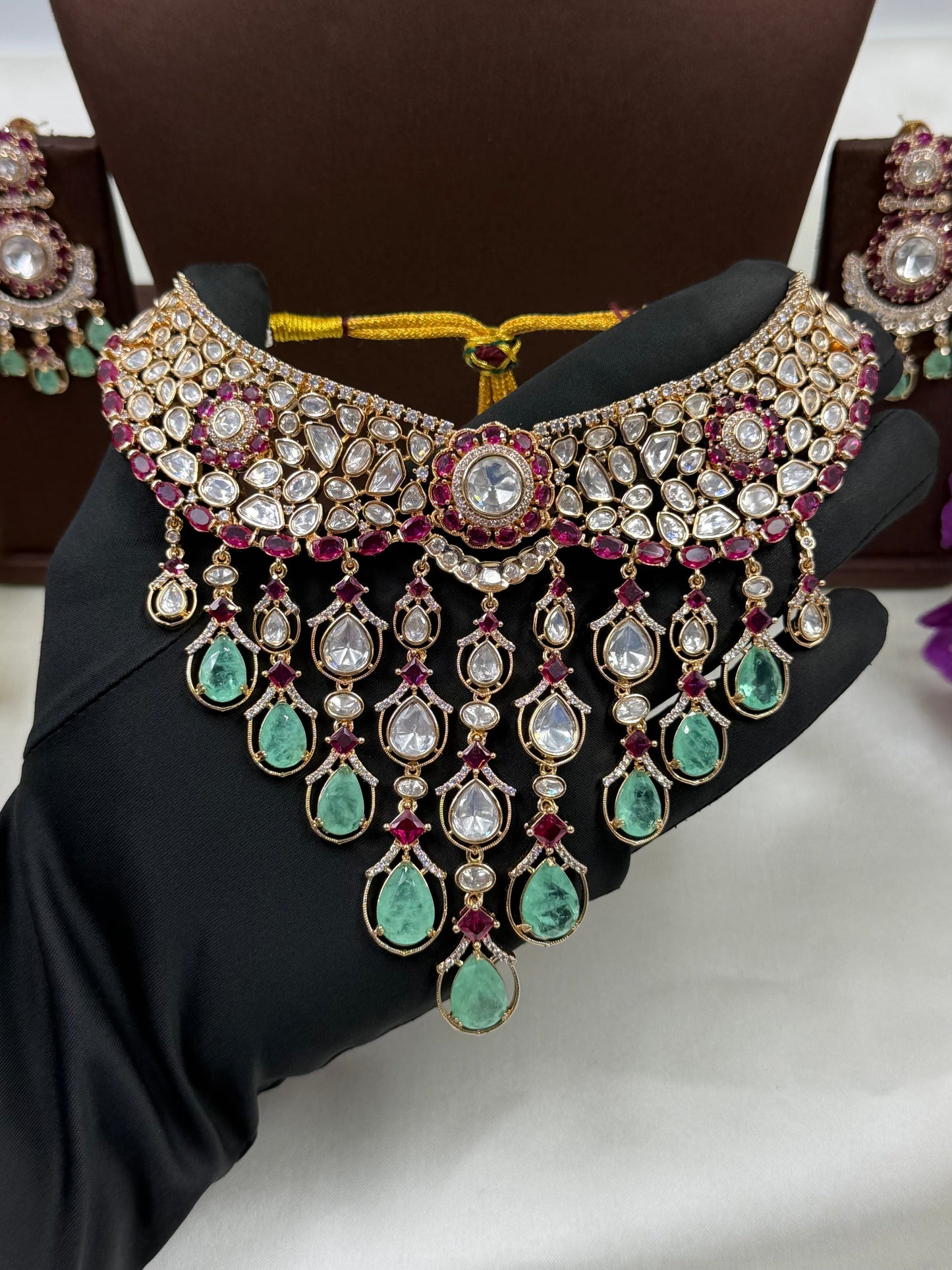 Anushka Moissanite Choker Necklace Set