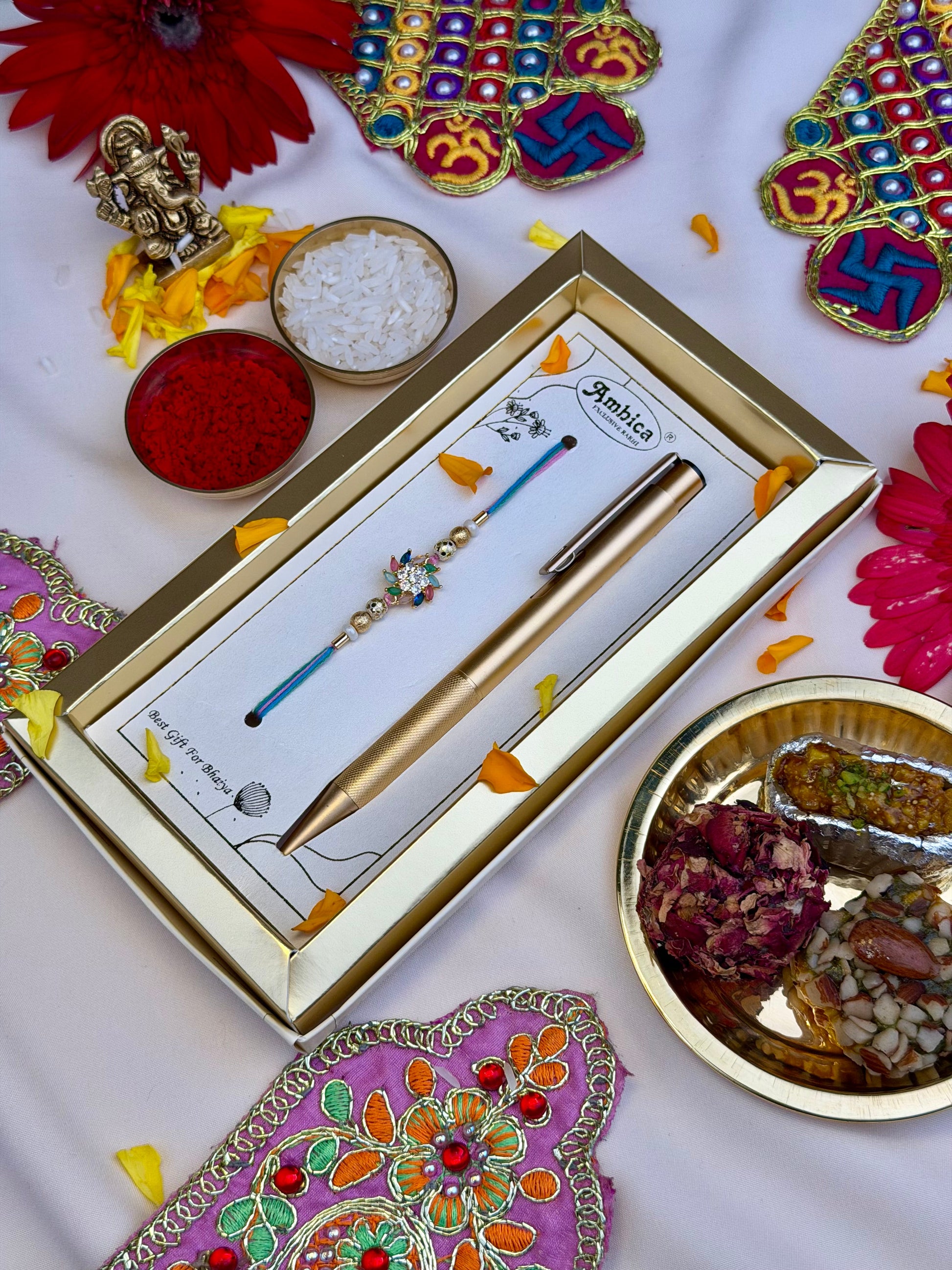Luxury Rakhi close-up view
