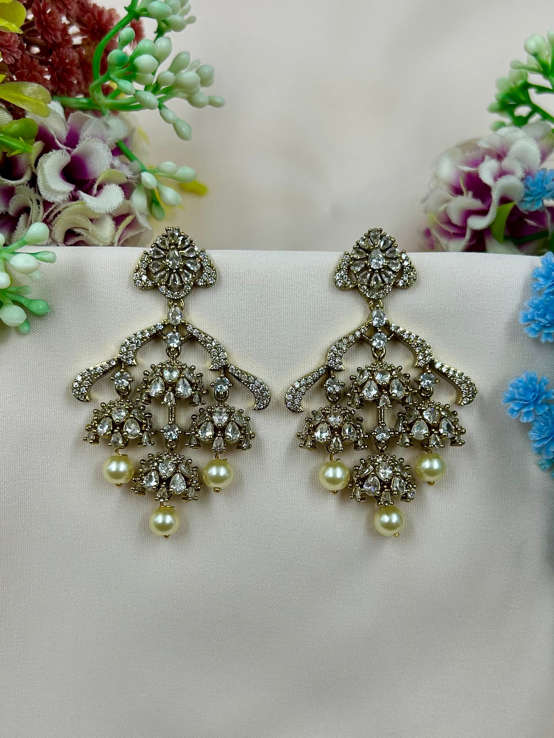 Harshita Victorian Earrings close-up view