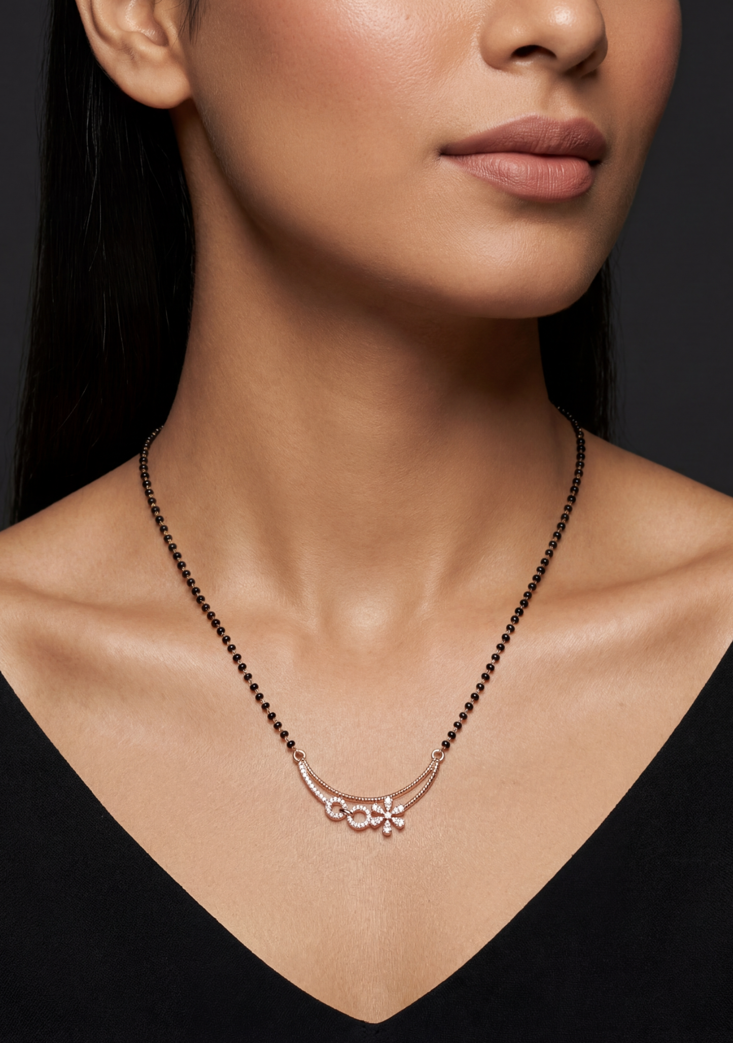 Double-Layer Flower Rose Gold Mangalsutra