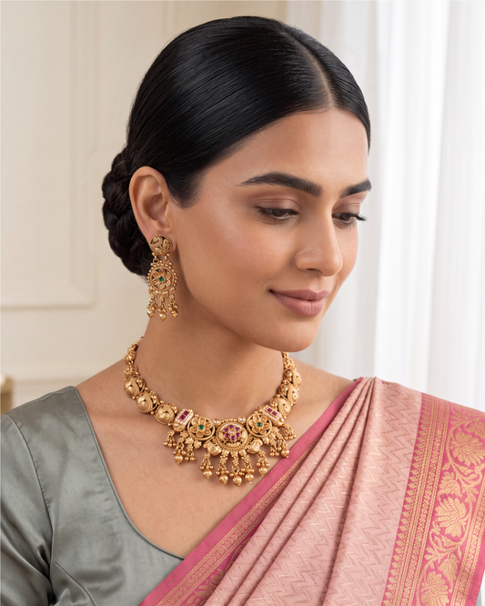 Richa Heritage Necklace Set close-up view