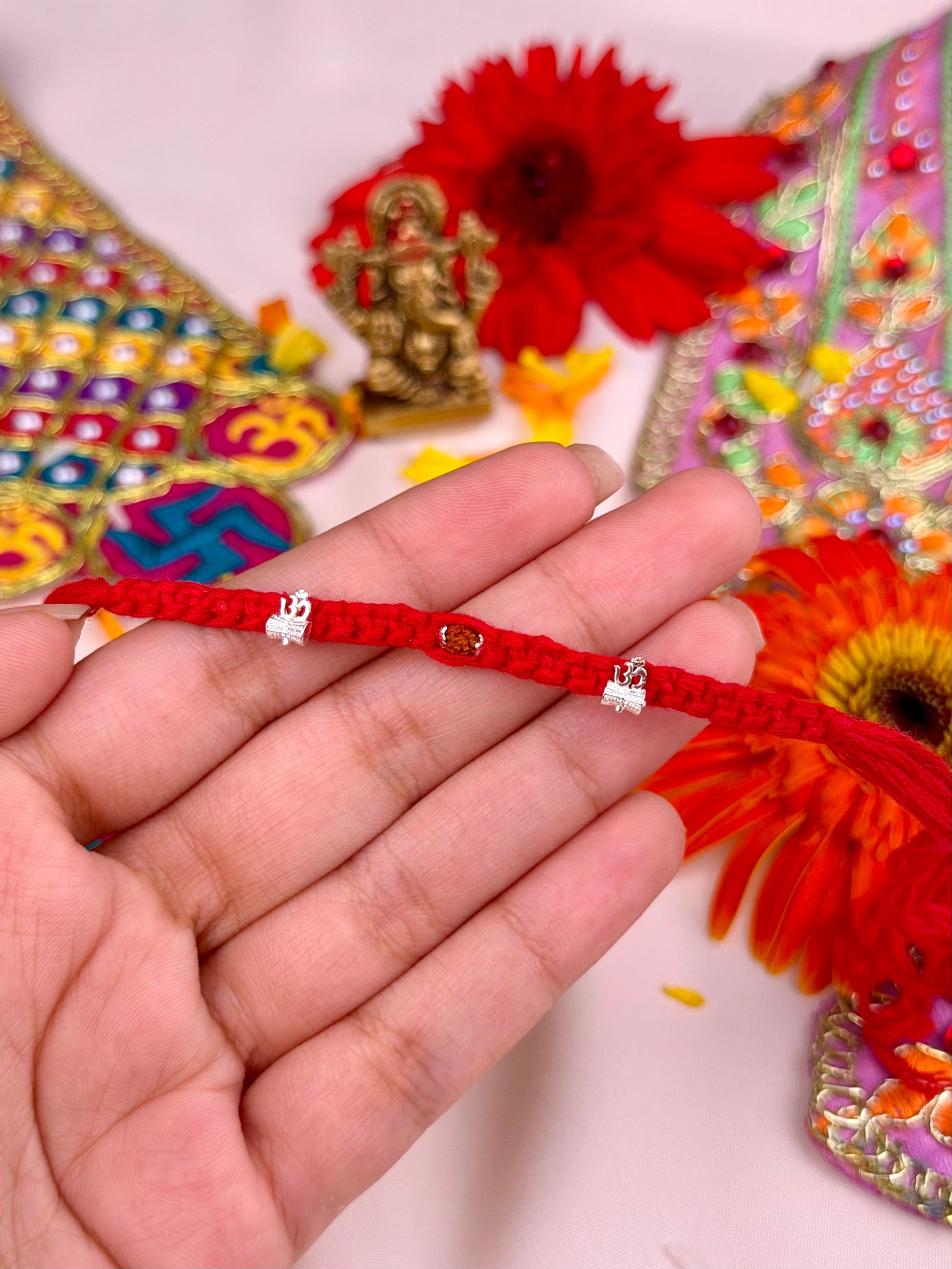 Auspicious Rakhi close-up view