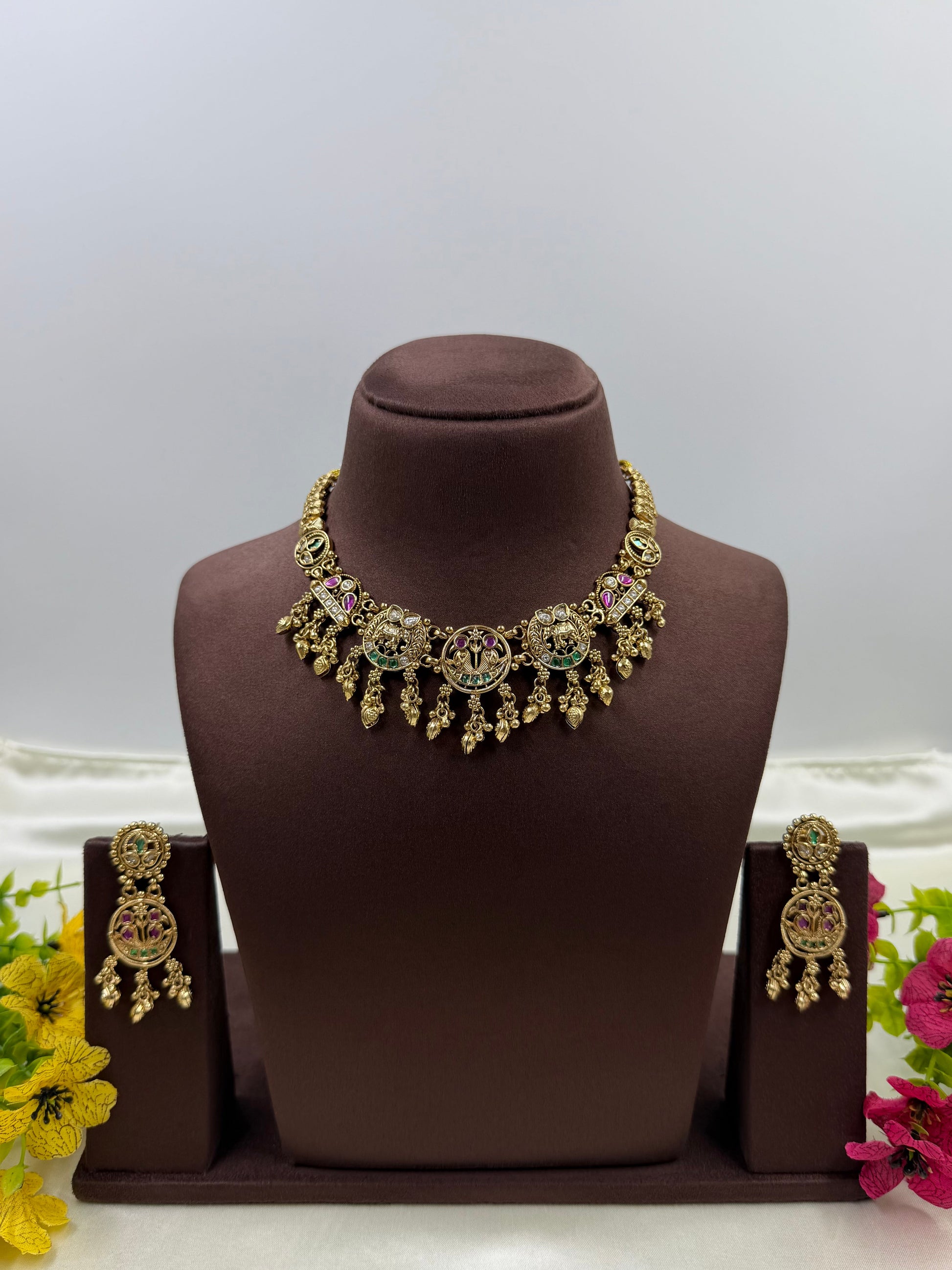 Hena Necklace Set worn styled with traditional outfit