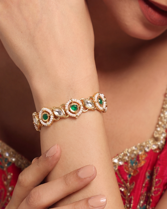 Riya Moissanite Kundan bracelet (Openable)