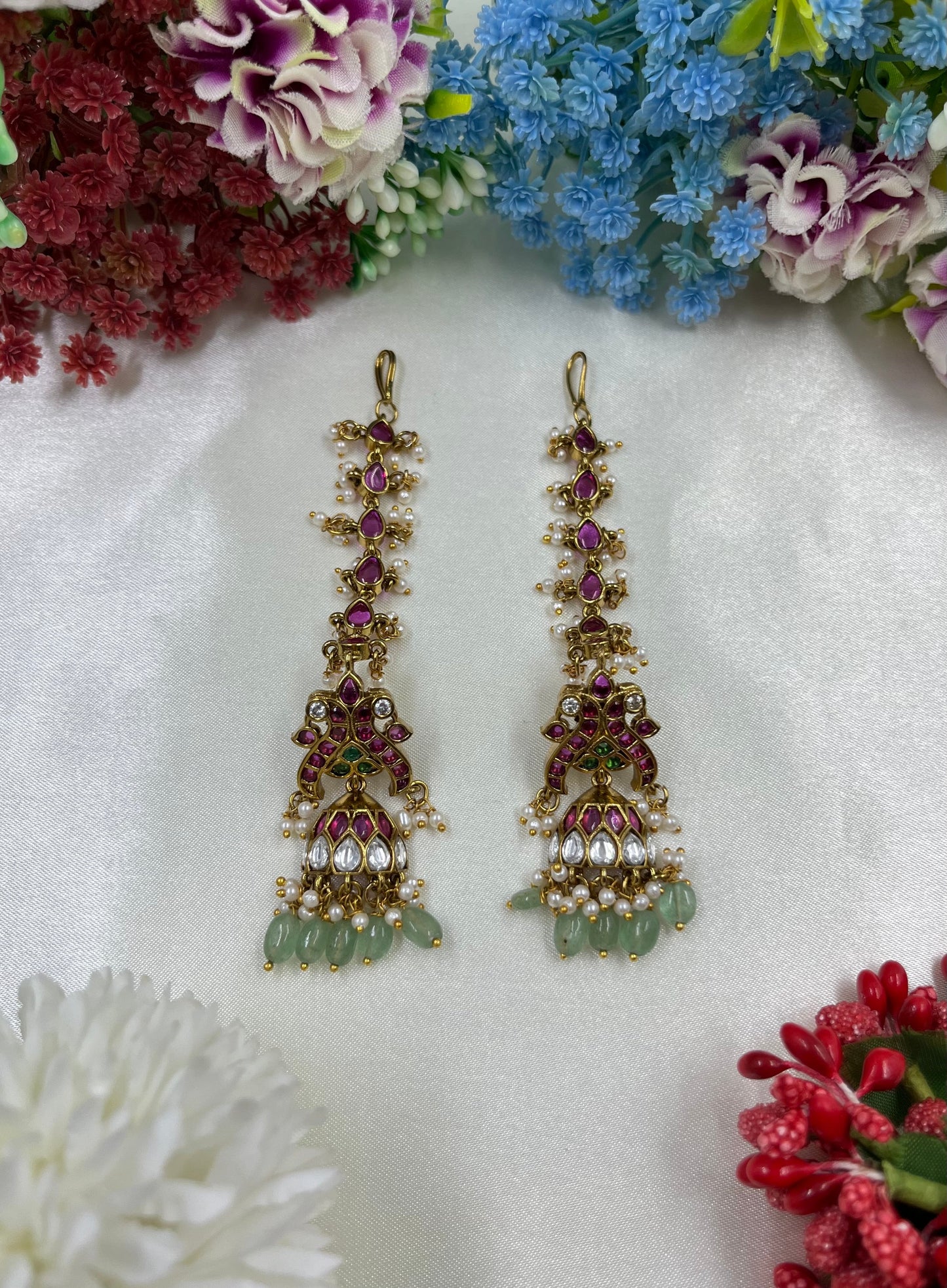 Nisha Victorian Jumka With Ear Chain