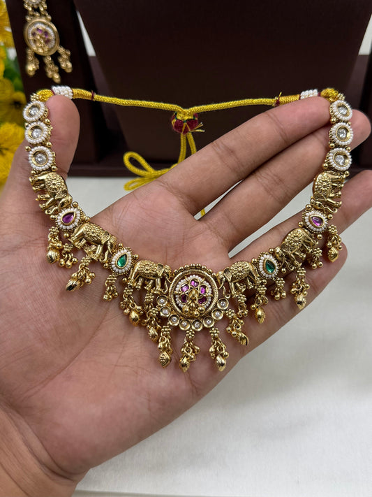 Sanchita Necklace Set worn styled with traditional outfit