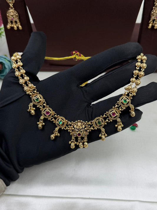 Multi Necklace Set detail shot showing Heritage work