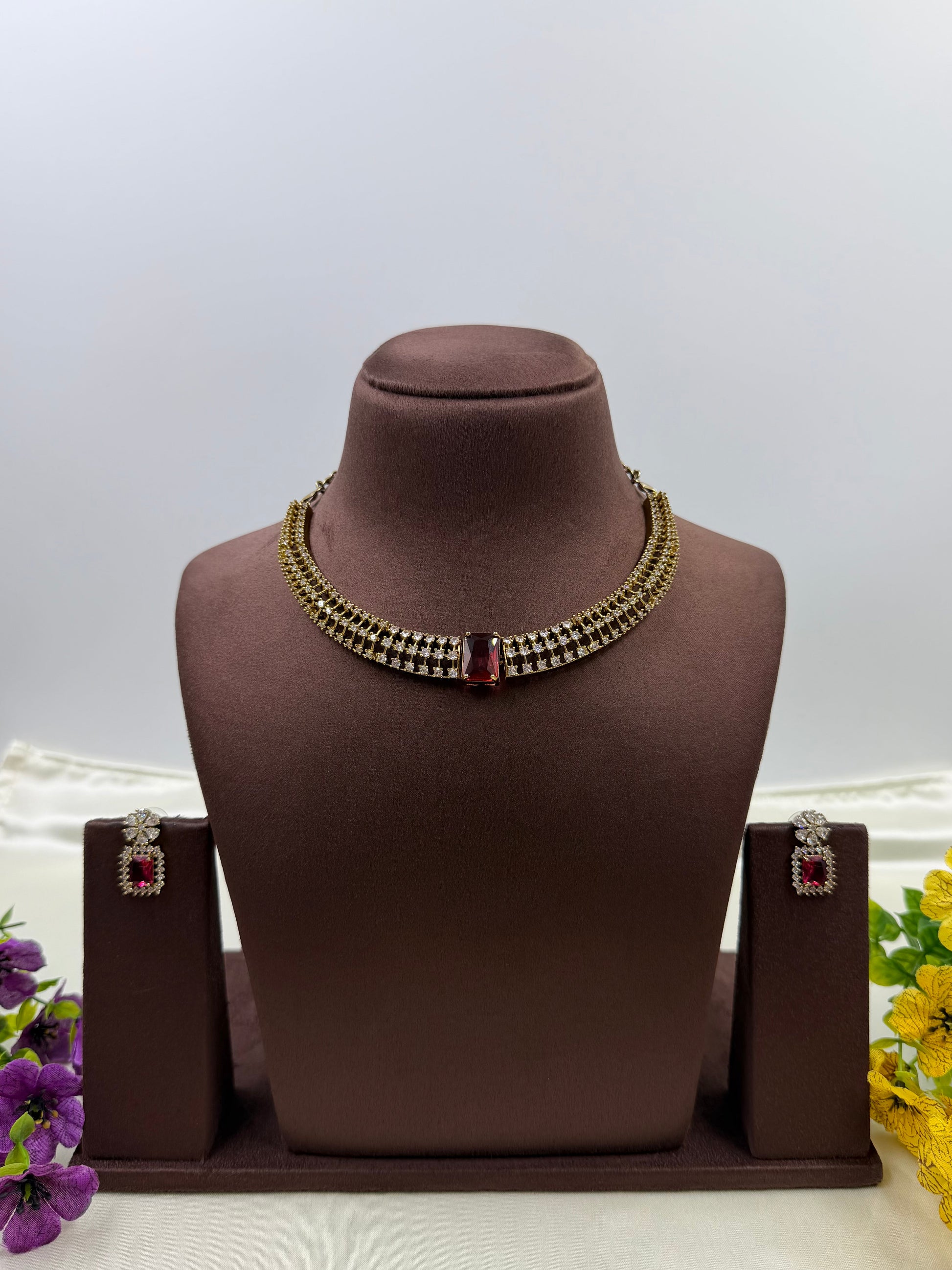 Komal Necklace Set worn styled with traditional outfit