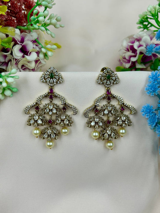 Harshita Victorian Earrings close-up view